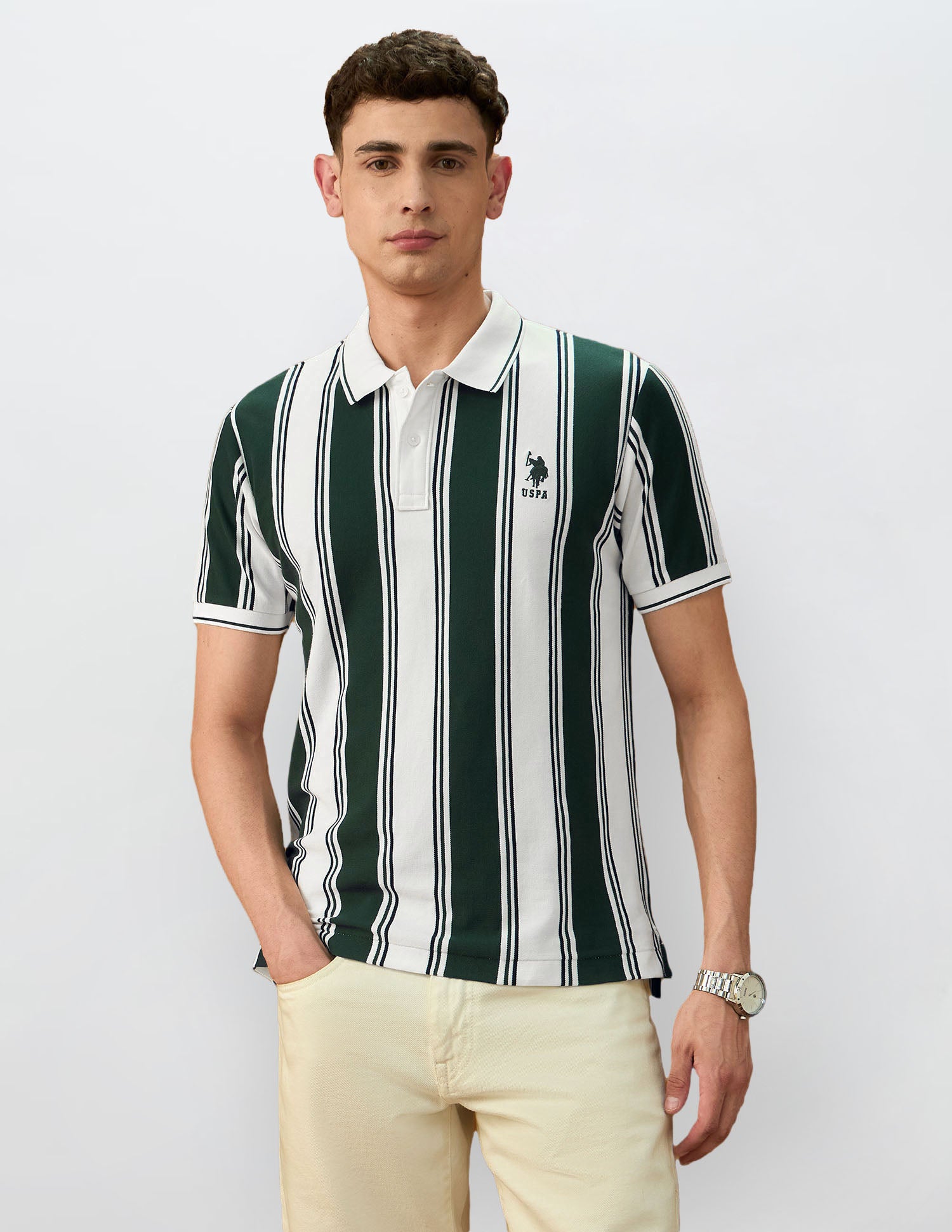 Vertical Striped Varsity Theatre Polo Shirt