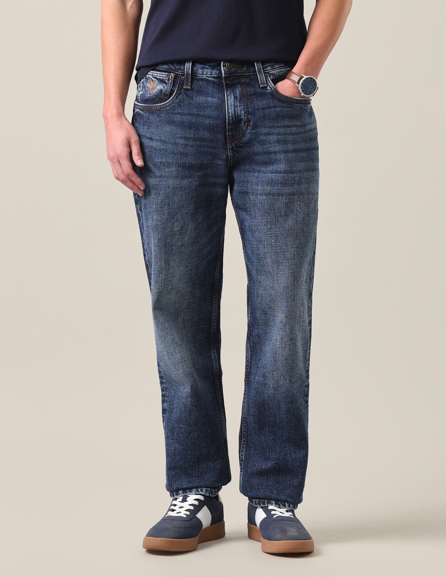 Shawn Relaxed Fit Jeans Dark Blue - U.S. Polo Assn. India | Large