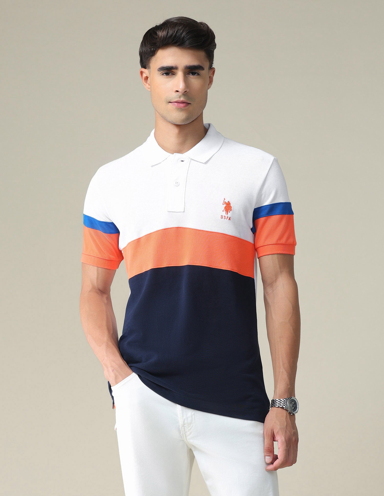 Colour Block Polo Shirt