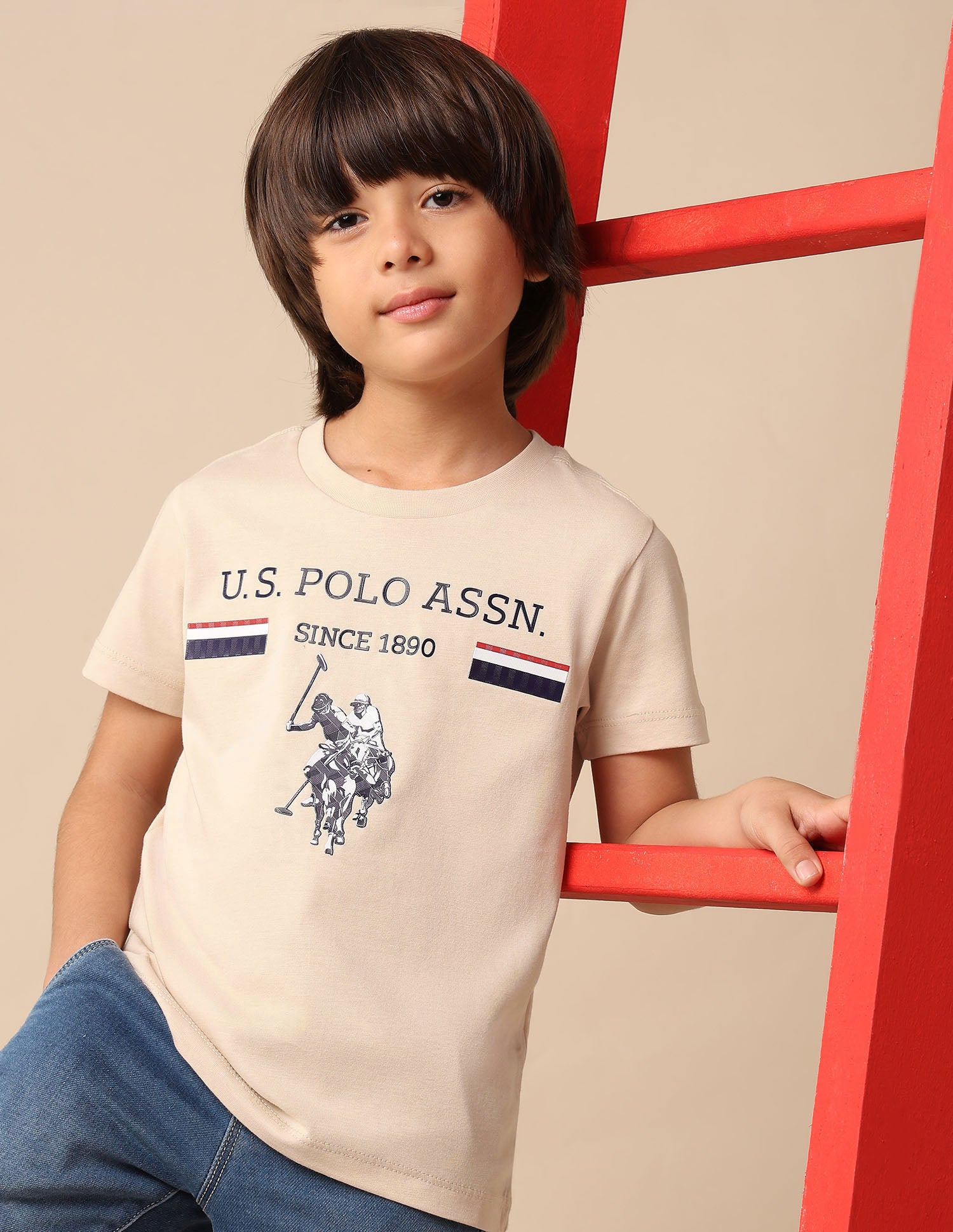 Boys Brand Embossed Pure Cotton T Shirt