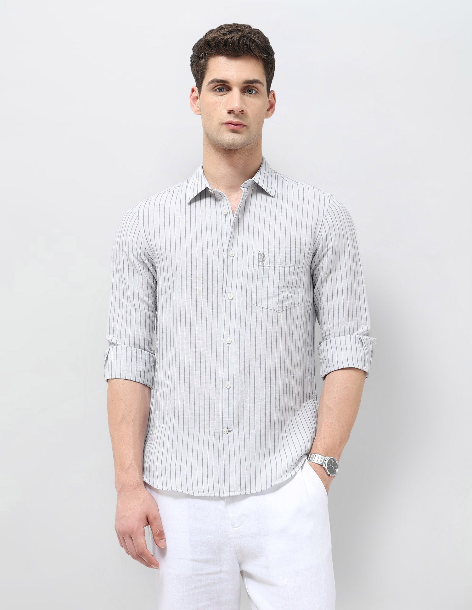 Vertical Striped Tailored Fit Shirt