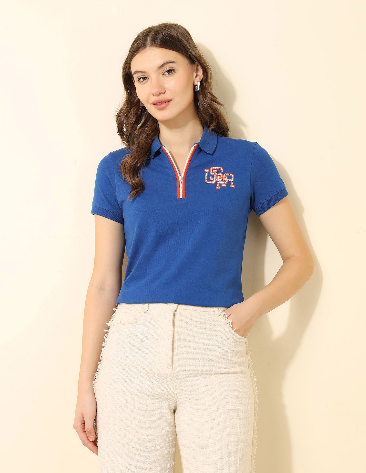 Regular Fit Brand Printed Polo Shirt Blue - U.S. Polo Assn. India | Large