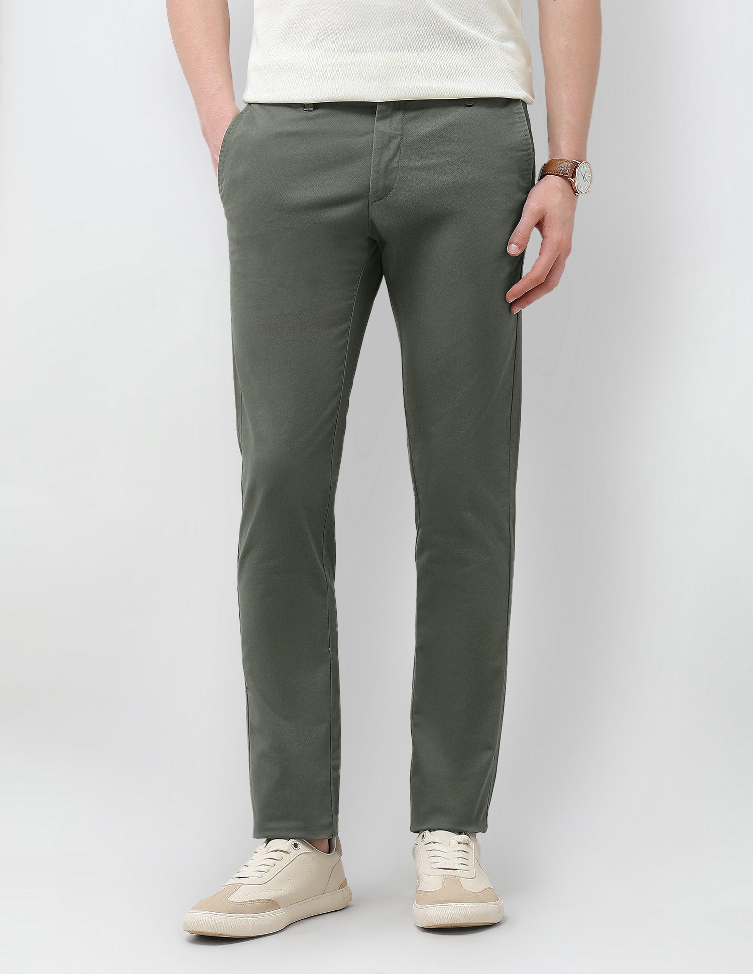 Mid Rise Denver Slim Fit Trousers Olive - U.S. Polo Assn. India | Large