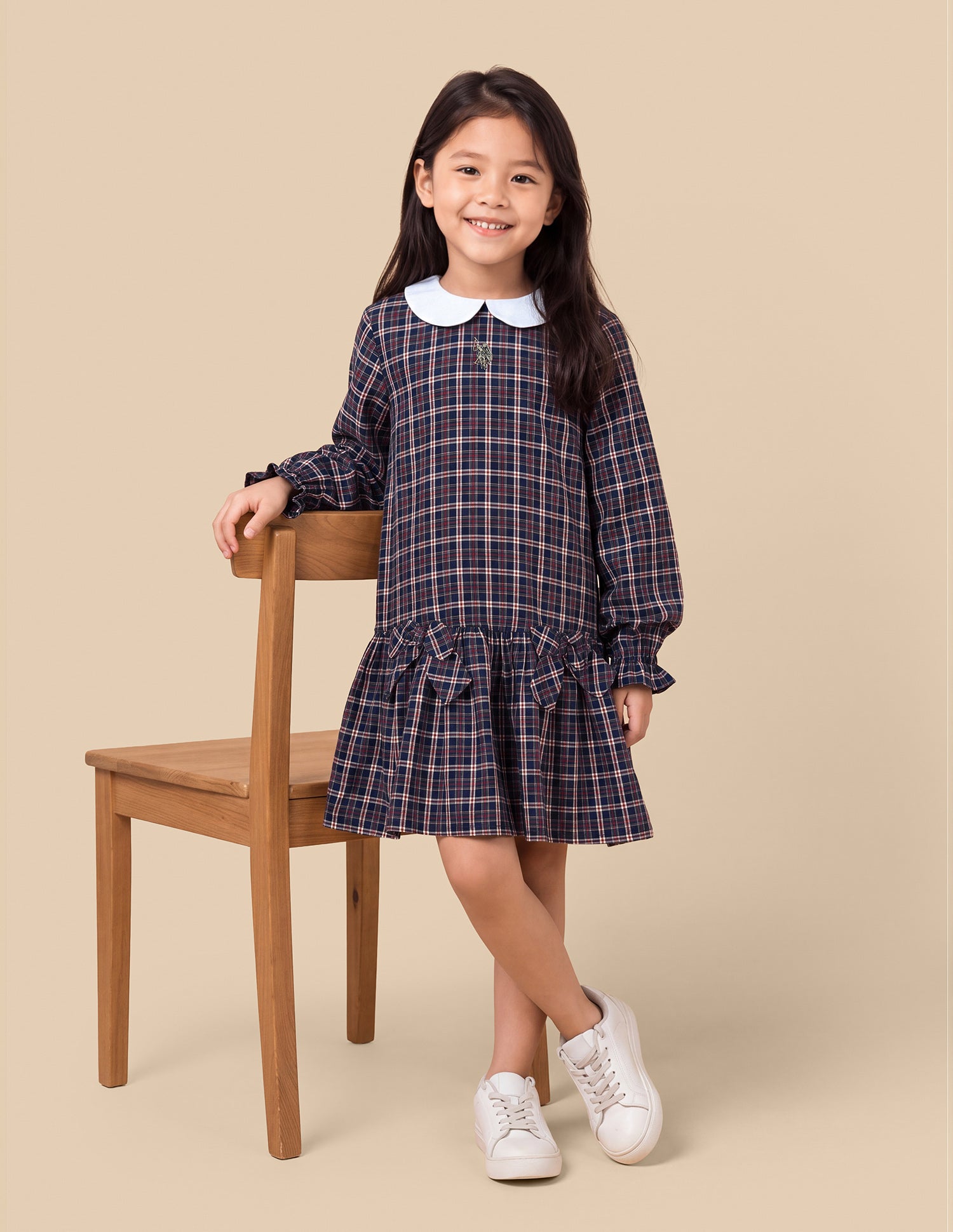 Checked Relaxed Fit Princess Line Dress Navy - U.S. Polo Assn. India | Large