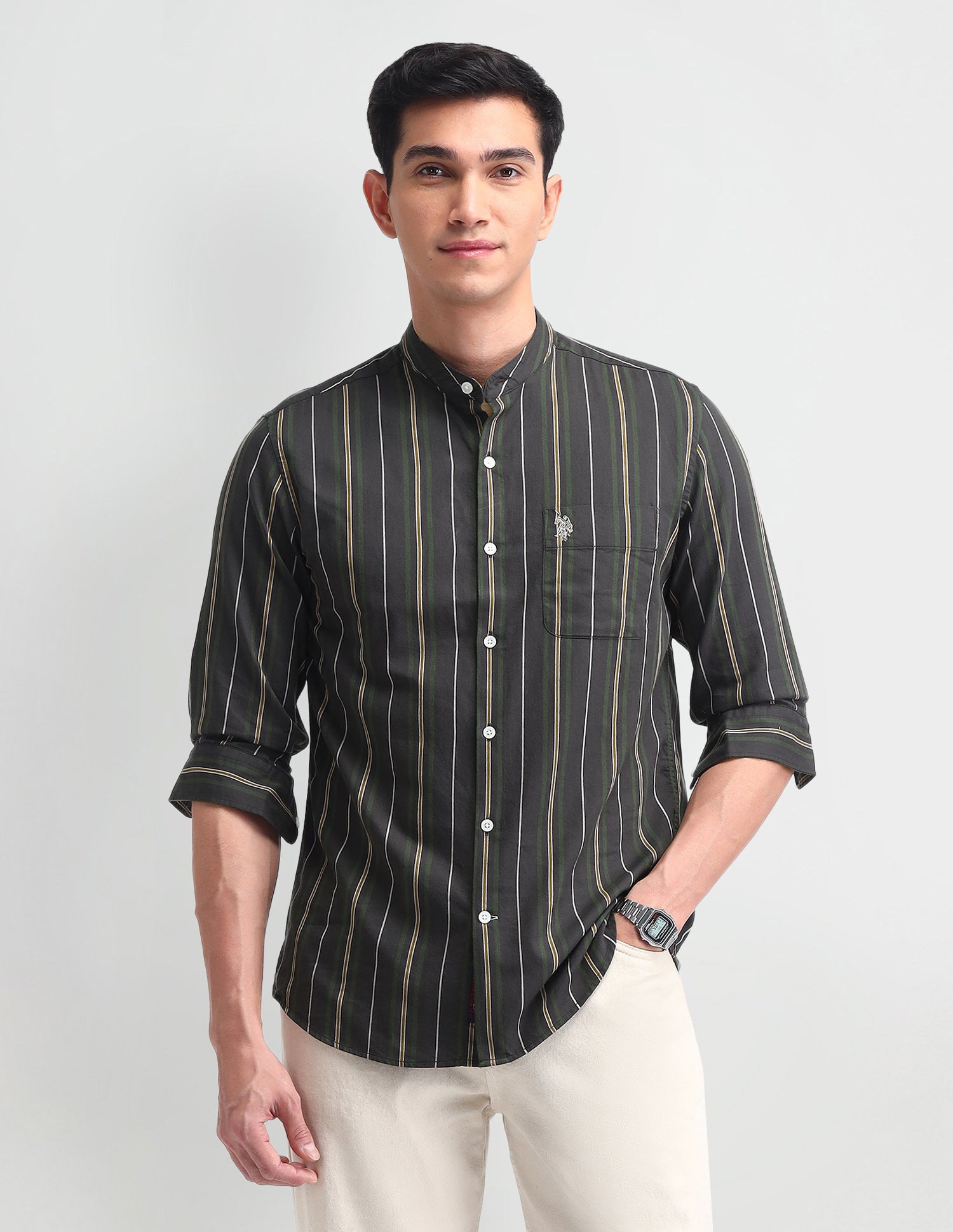 Vertical Striped Slim Fit Shirt