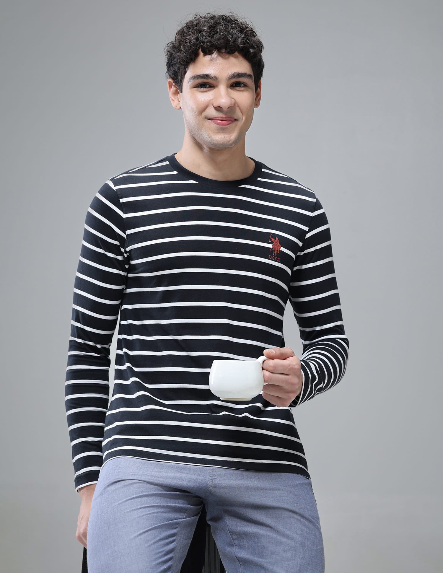 Comfort Fit Stripe Cotton I689 Lounge T-Shirt - Pack Of 1