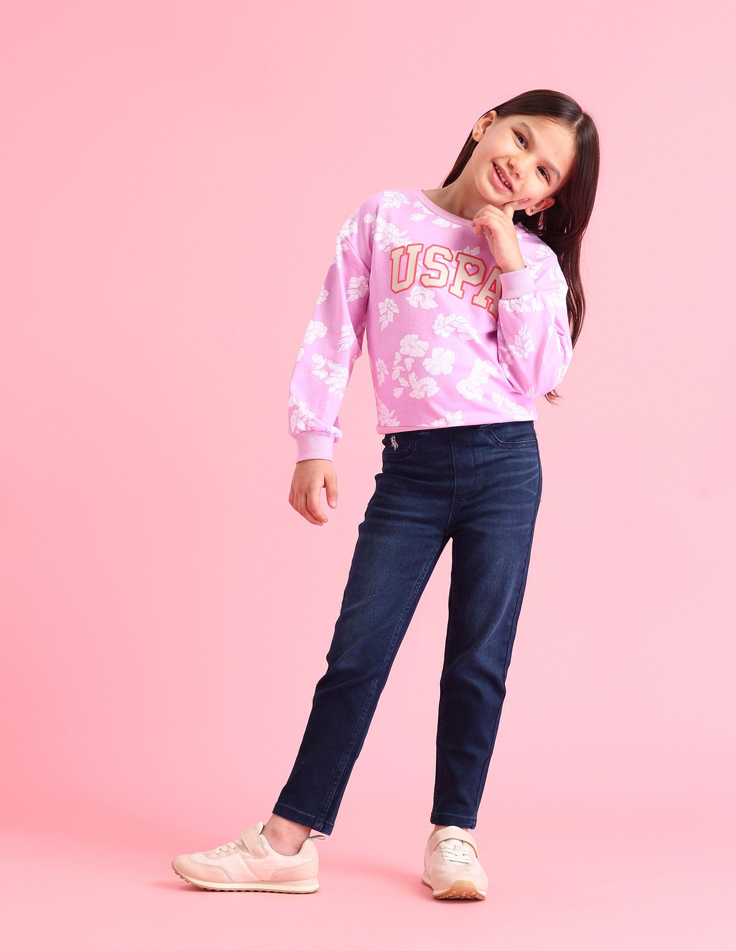 Girls Mid Rise Skinny Fit Jeans