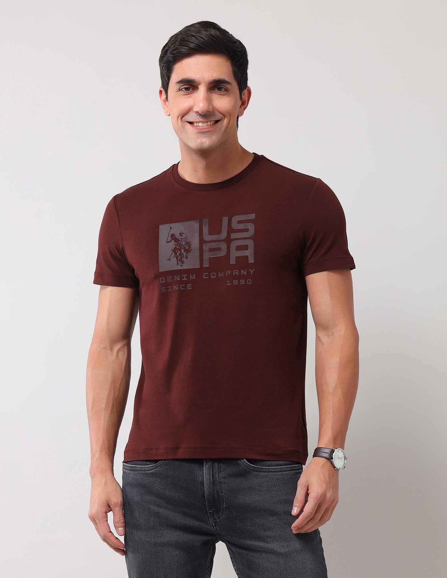 Brand Printed Muscle Fit T-Shirt