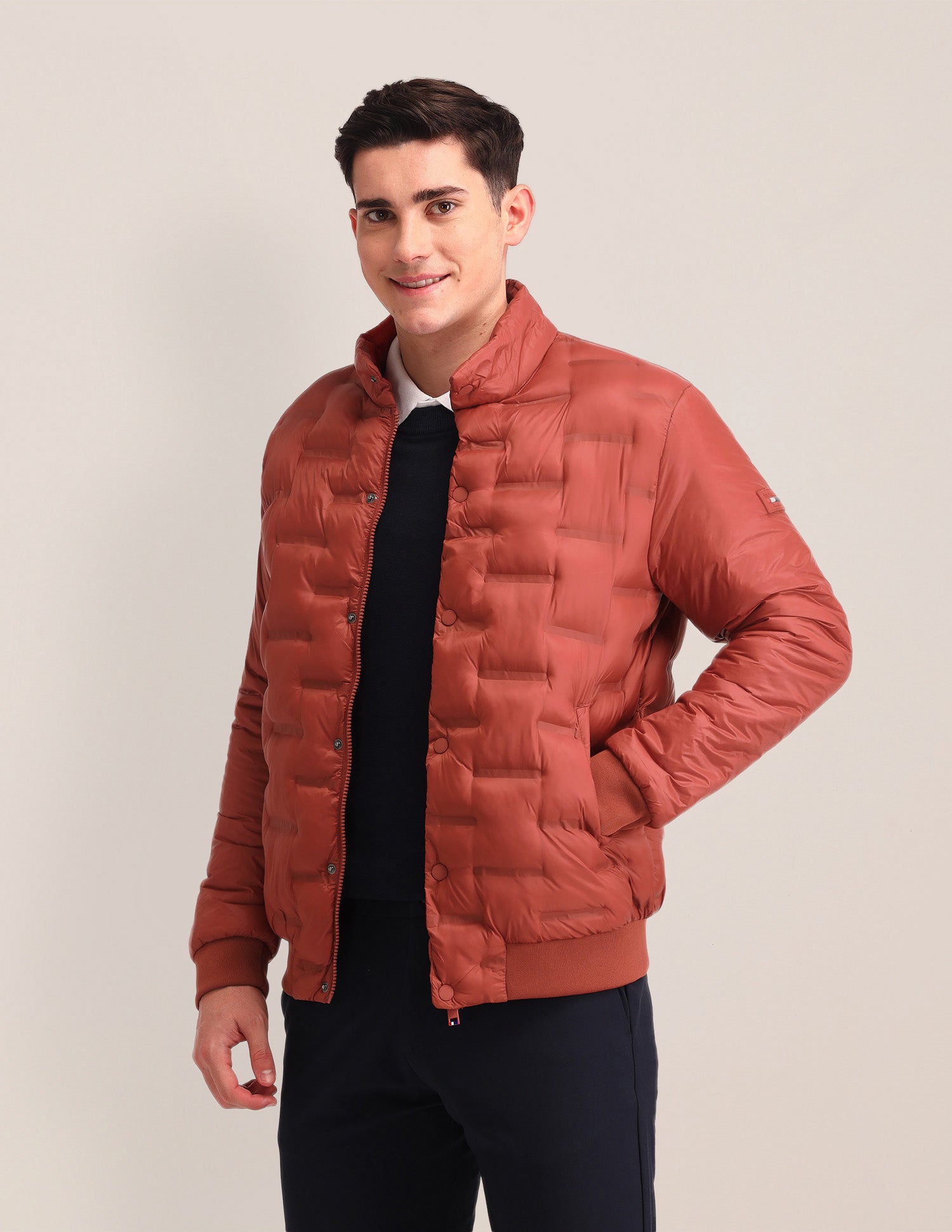 Solid Regular Fit Puffer Jacket