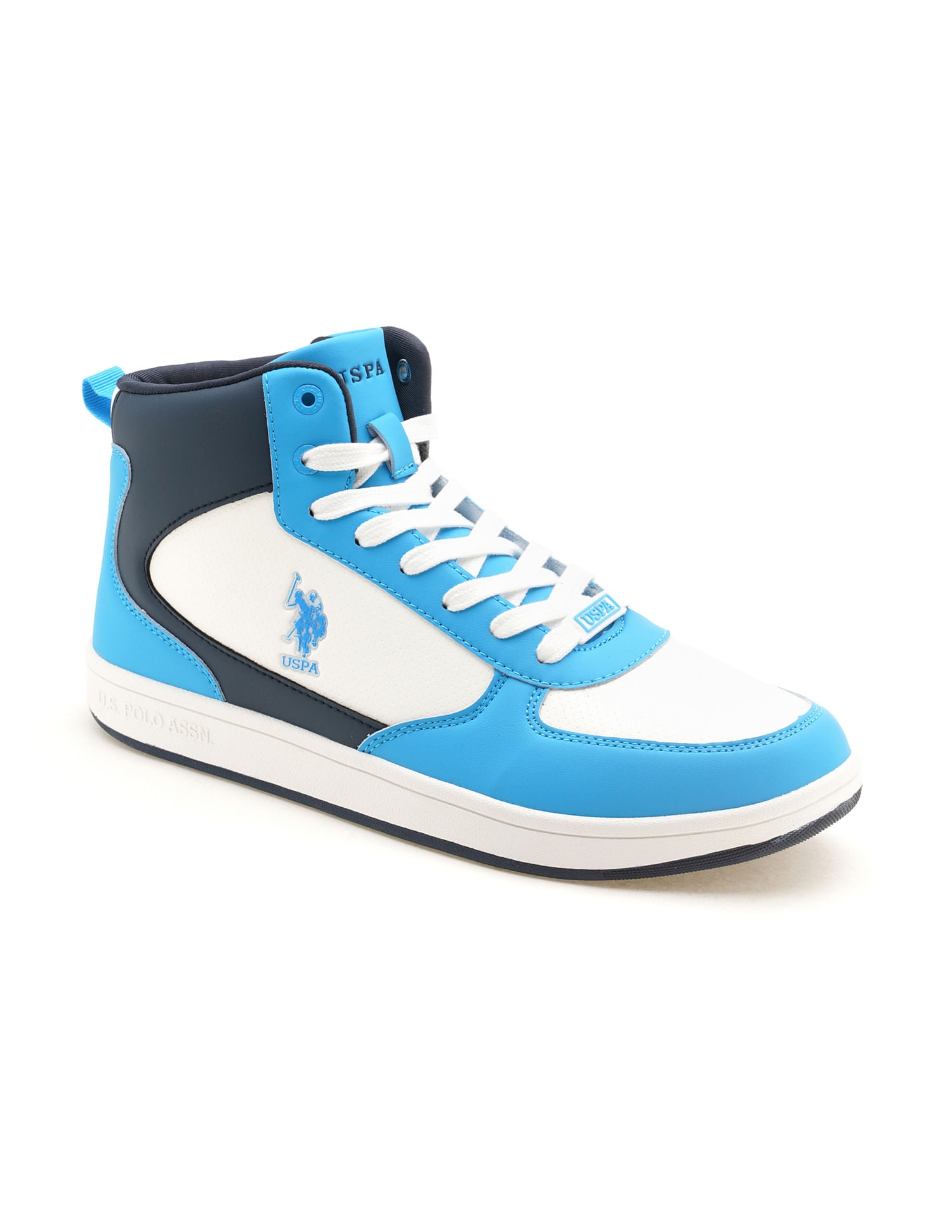 Men Myles Lt. Blue Retro Court Mid Top  Sneakers Light Blue - U.S. POLO ASSN. | Large