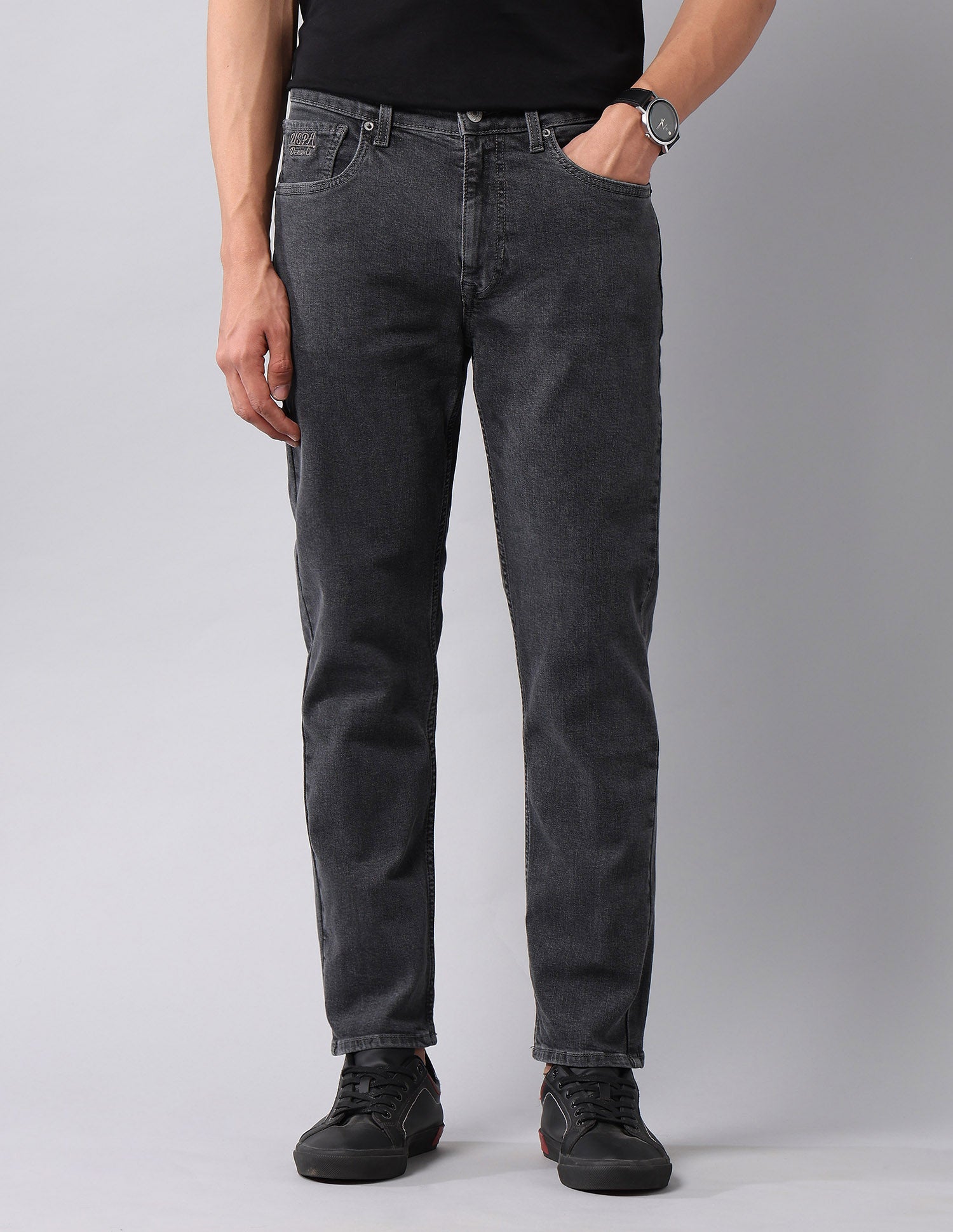Cole Comfort Cropped Fit Grey Jeans
