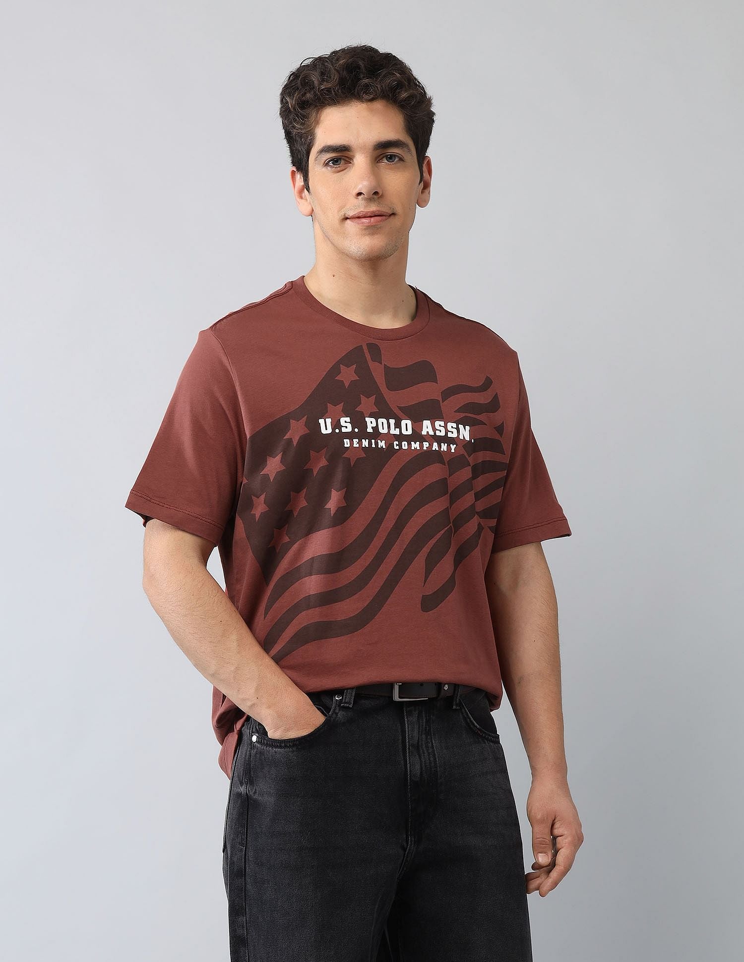 Muscle Fit Heritage Graphic Printed T-Shirt Rust - U.S. Polo Assn. India | Large