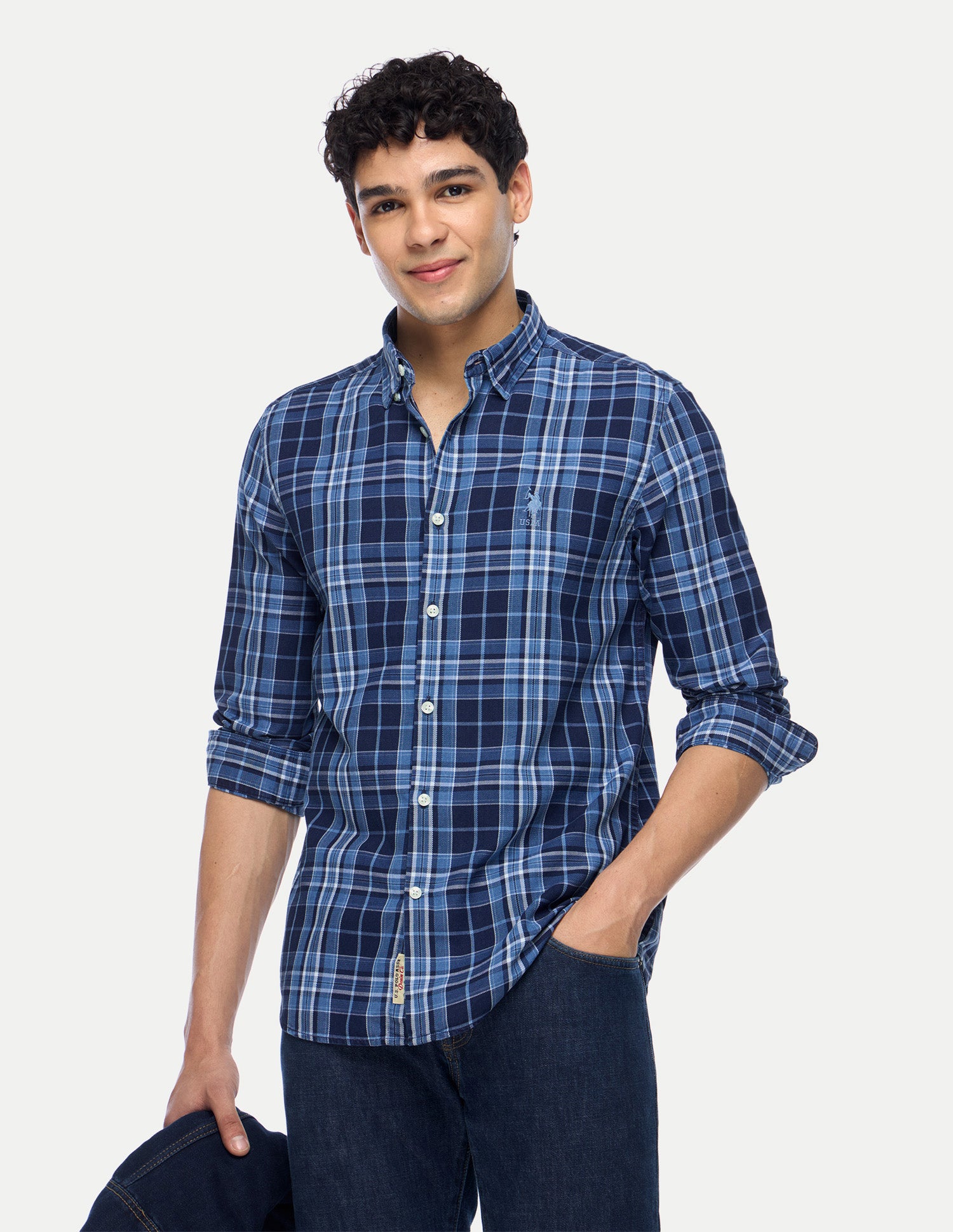 Tartan Checked Regular Fit Shirt Indigo - U.S. Polo Assn. India | Large