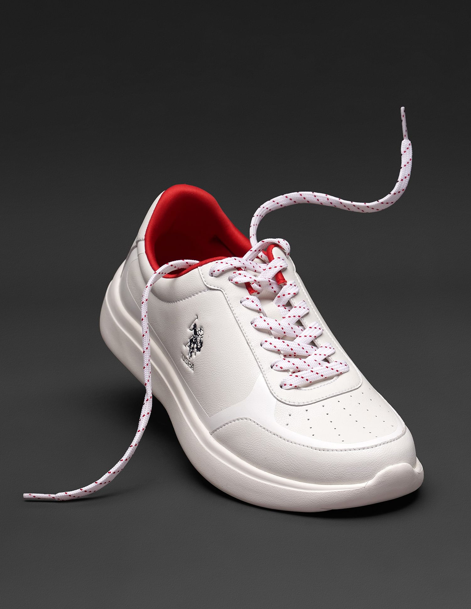 Round Toe Solid Euan Sneakers Off White - U.S. Polo Assn. India | Large