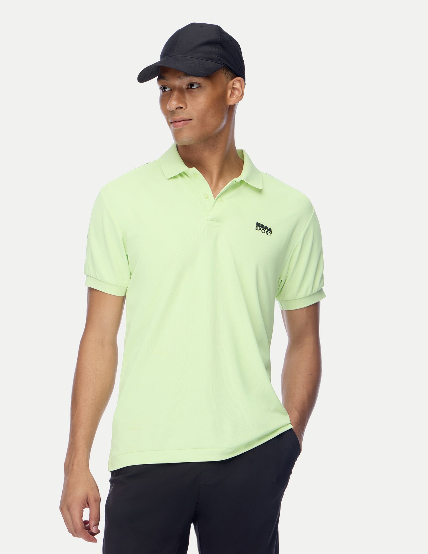 Solid Regular Fit Active Polo Shirt Lime-Green - U.S. Polo Assn. India | Large