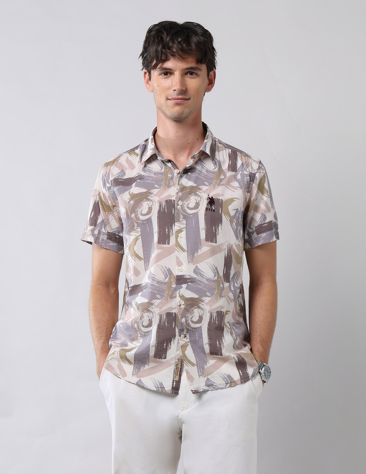 Abstract Printed Regular Fit Shirt