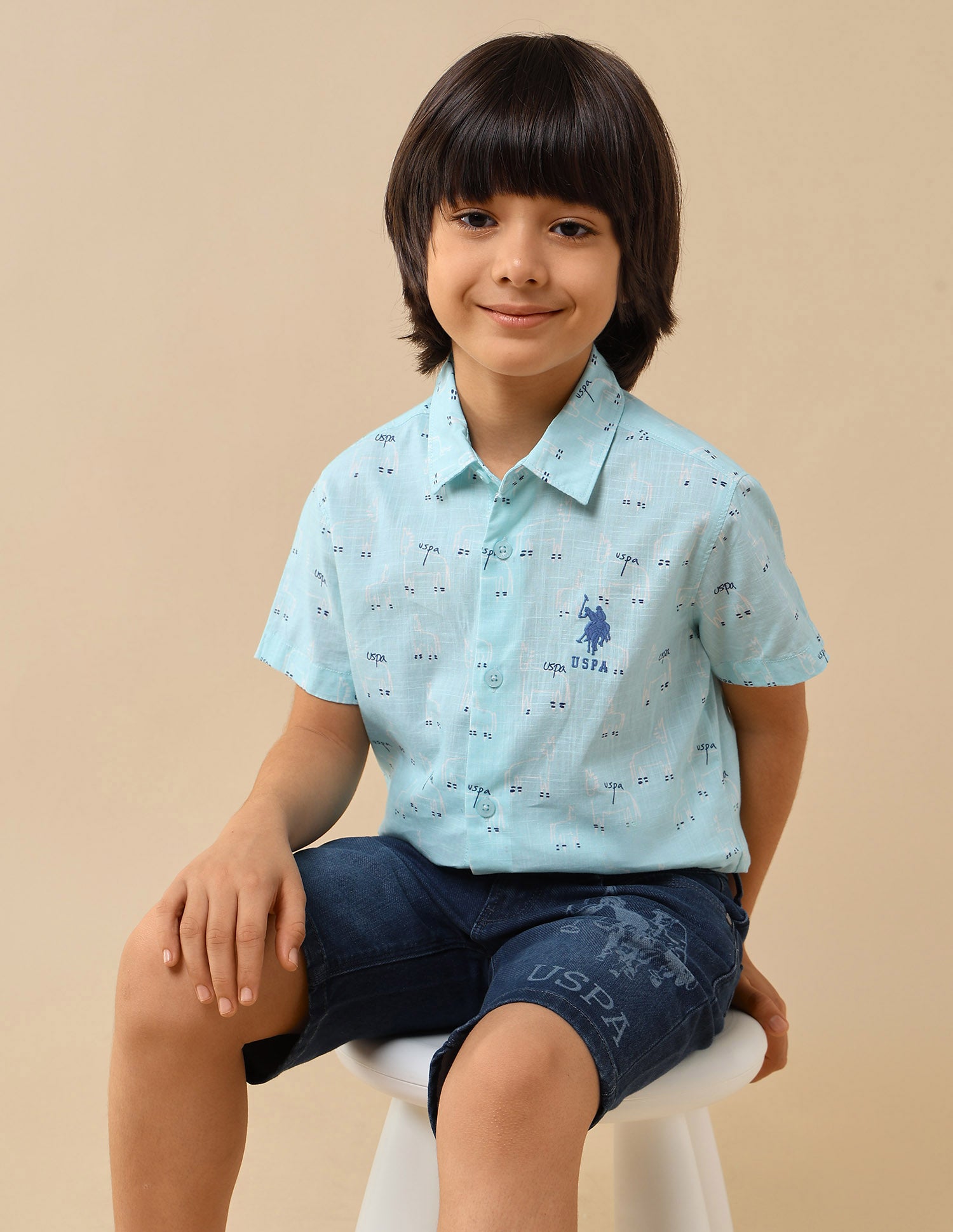 Boys Conversational Brand Printed Shirt