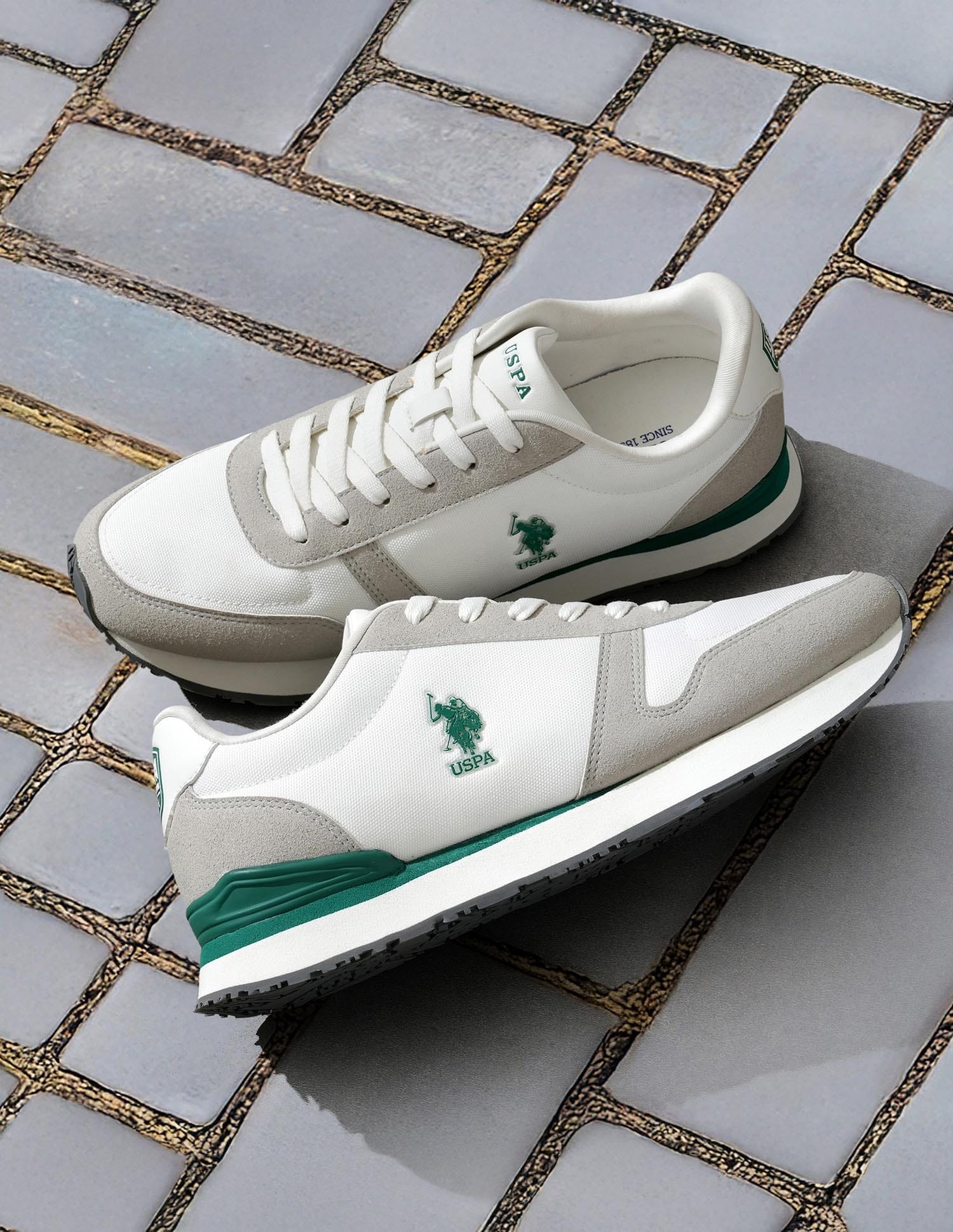 Men Tregon Suede Colourblocked Sneakers White - U.S. Polo Assn. India | Large