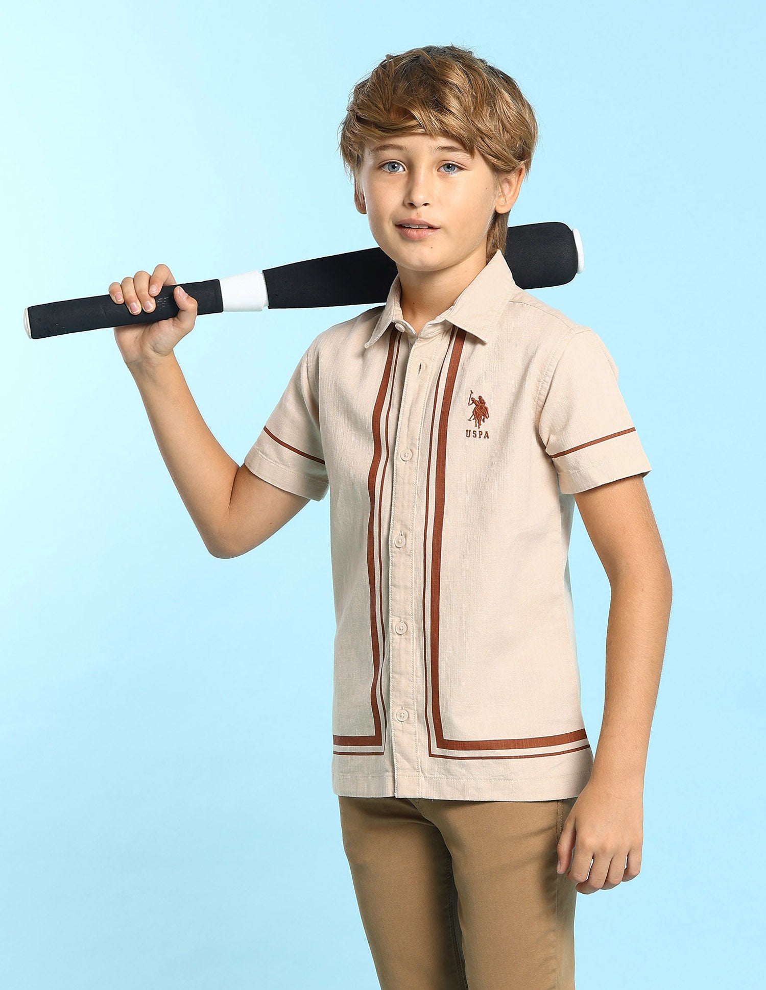 Boys Solid Boxy Fit Shirt