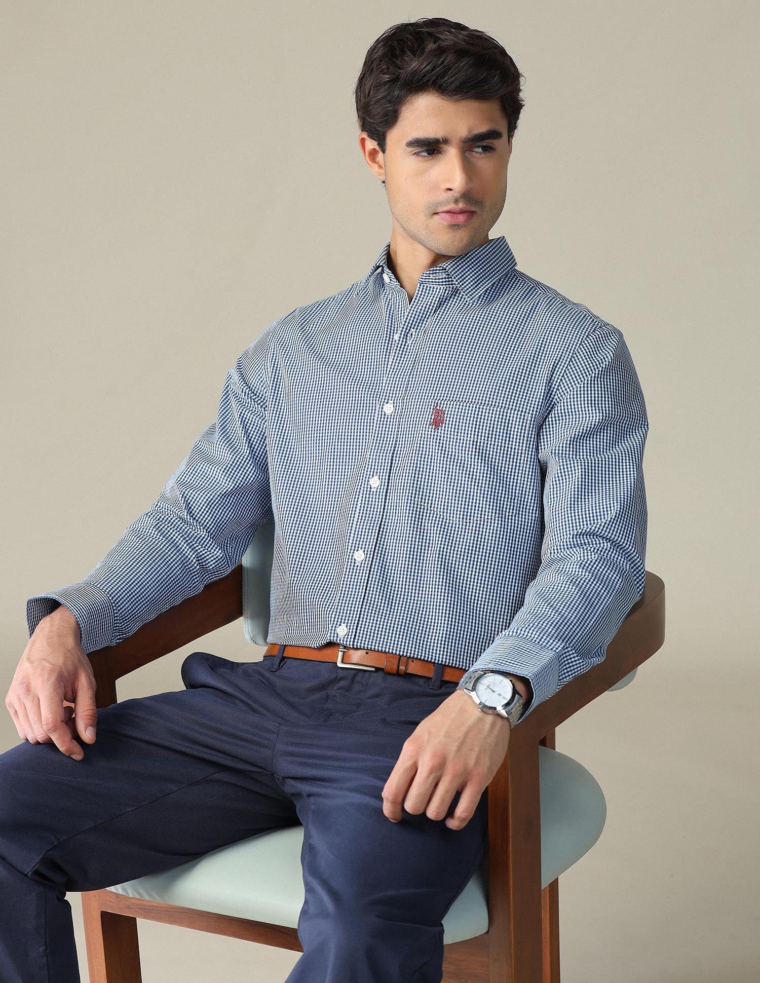 Pure Cotton Gingham Checked Shirt