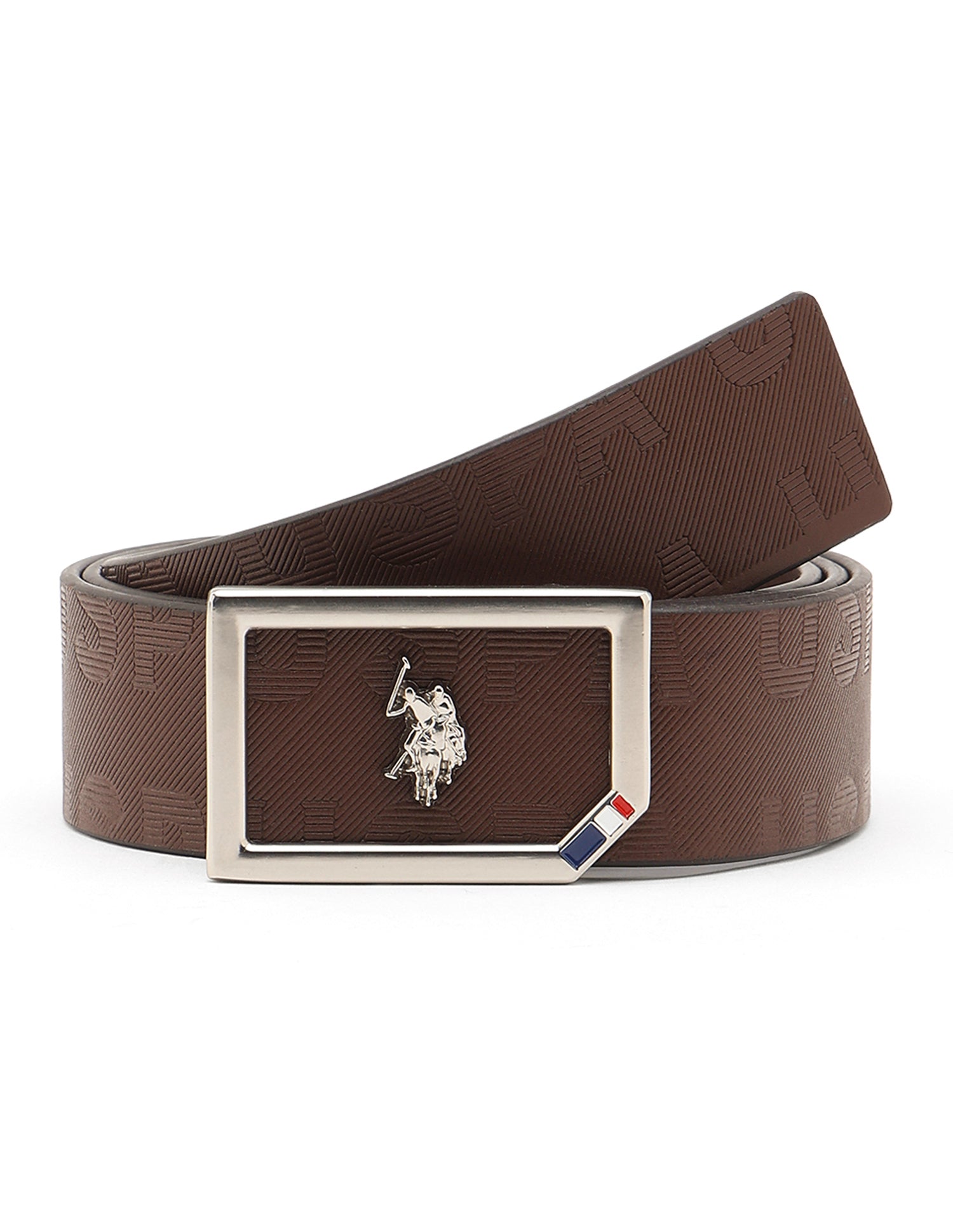 Archer Brand Embossed Belt Brown - U.S. Polo Assn. India | Large