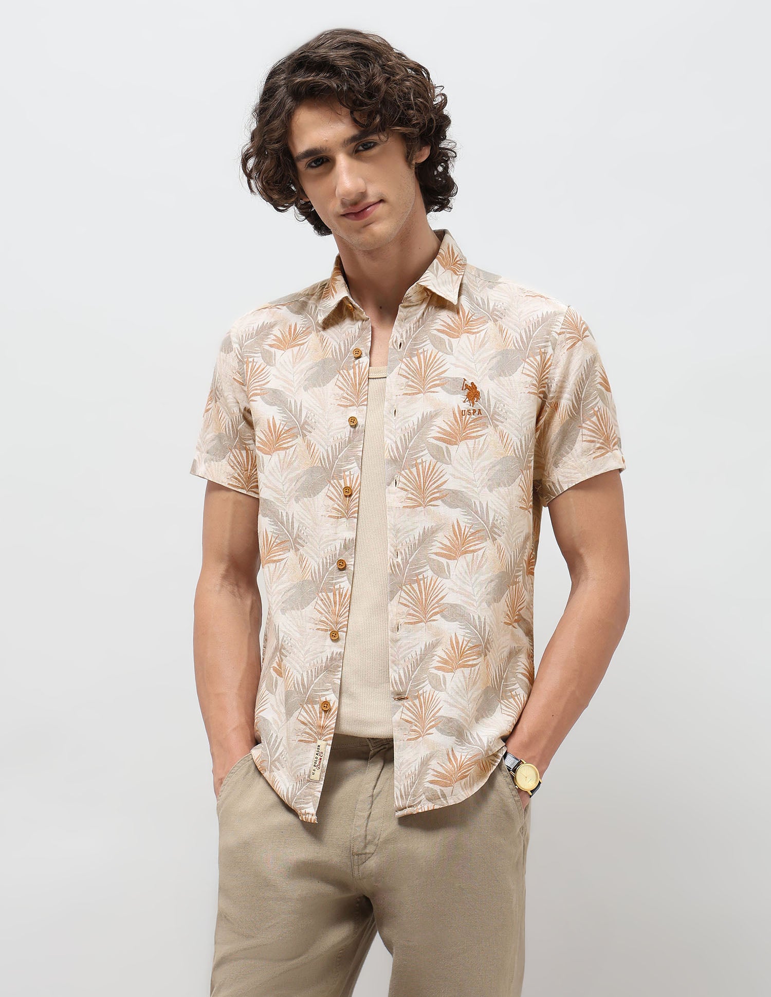 Tropical Printed Slim Fit Shirt