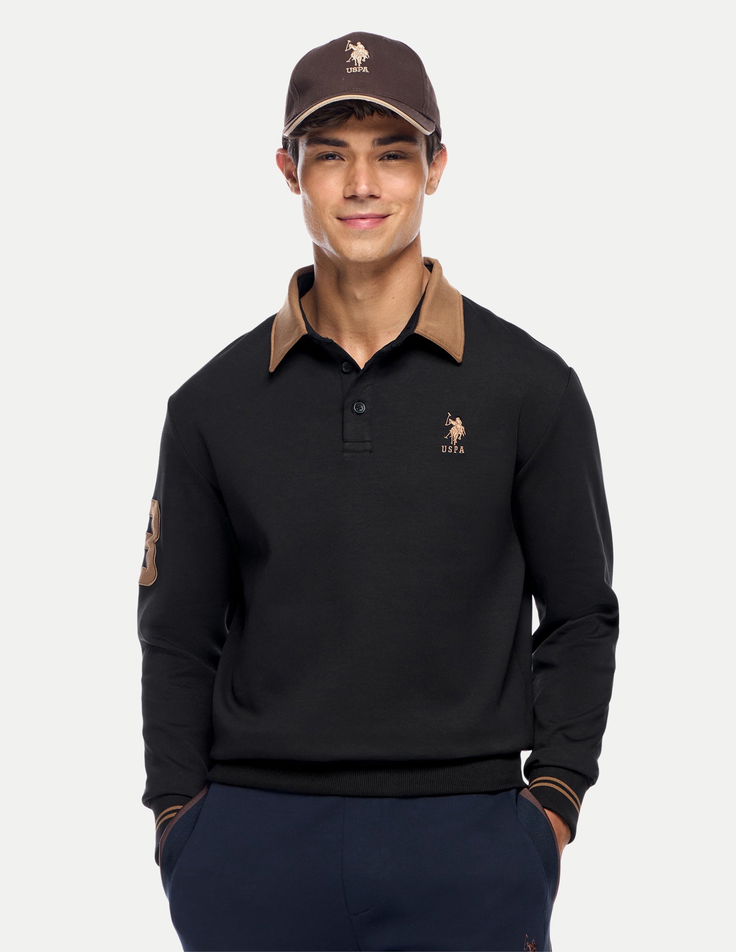 Solid Slim Fit Sweatshirt Black - U.S. Polo Assn. India | Large
