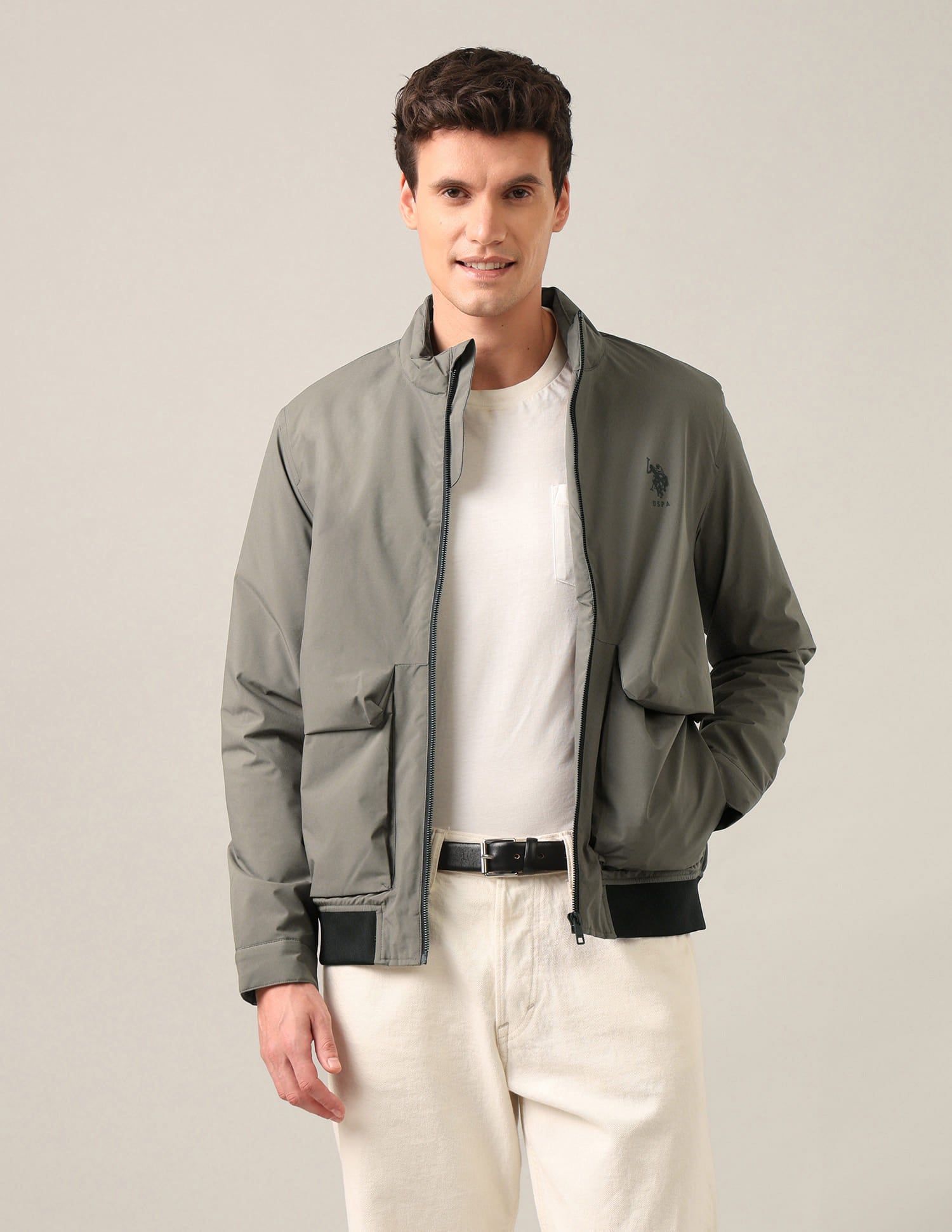 Contrast Hem Lightweight Jacket