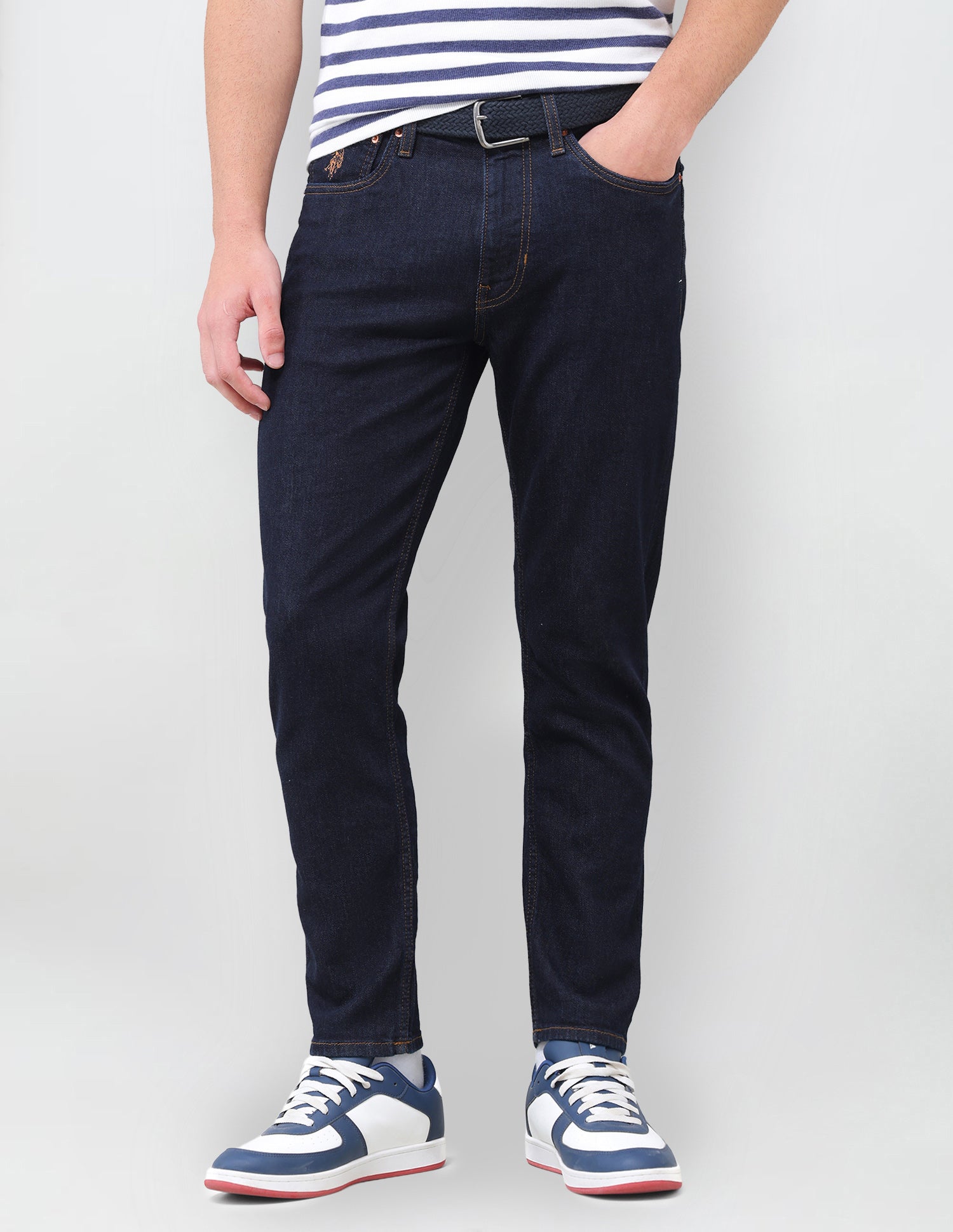 Cole Comfort Cropped Fit Blue Jeans
