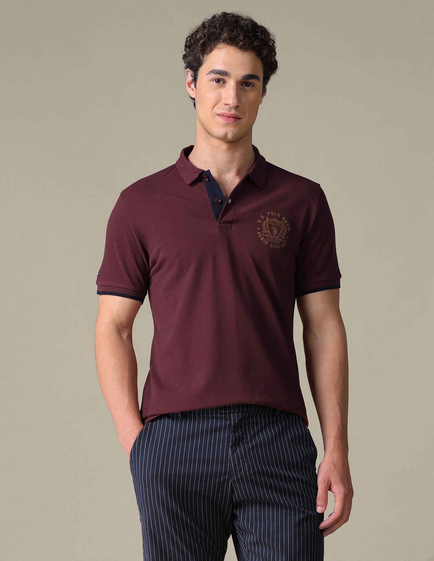 Solid Slim Fit Polo Shirt