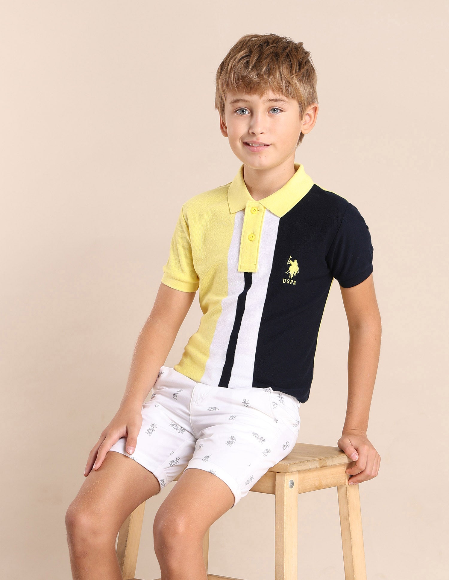 Boys Colour block Regular Fit Polo Shirt