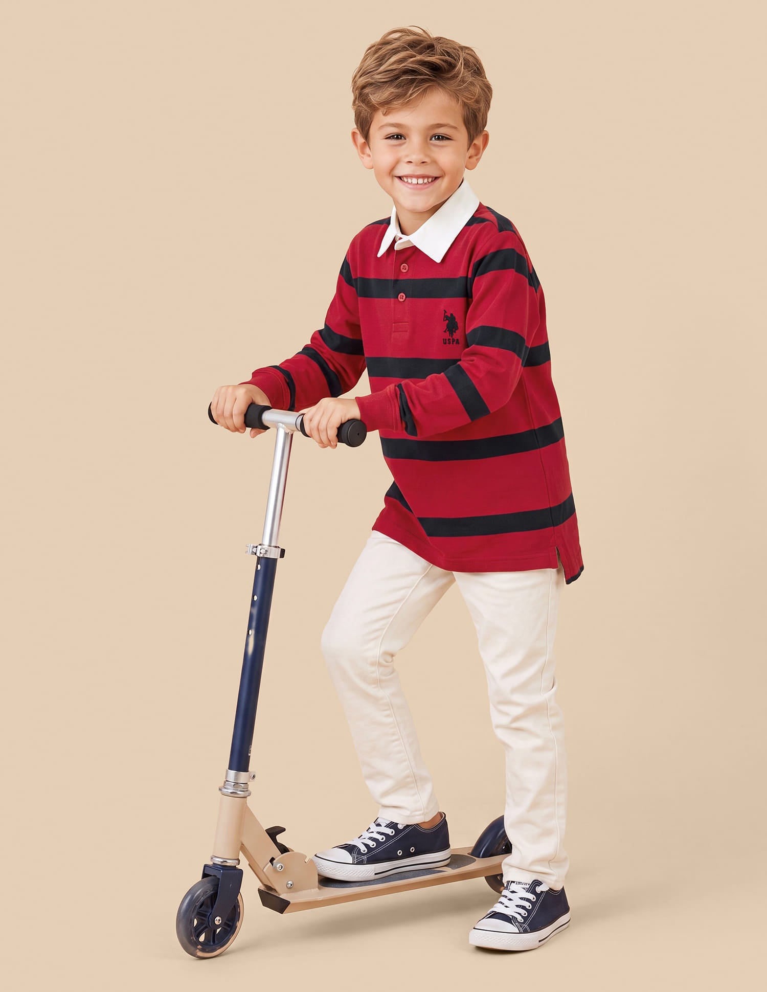 Horizontal Striped Regular Fit Polo Shirt Red - U.S. Polo Assn. India | Large