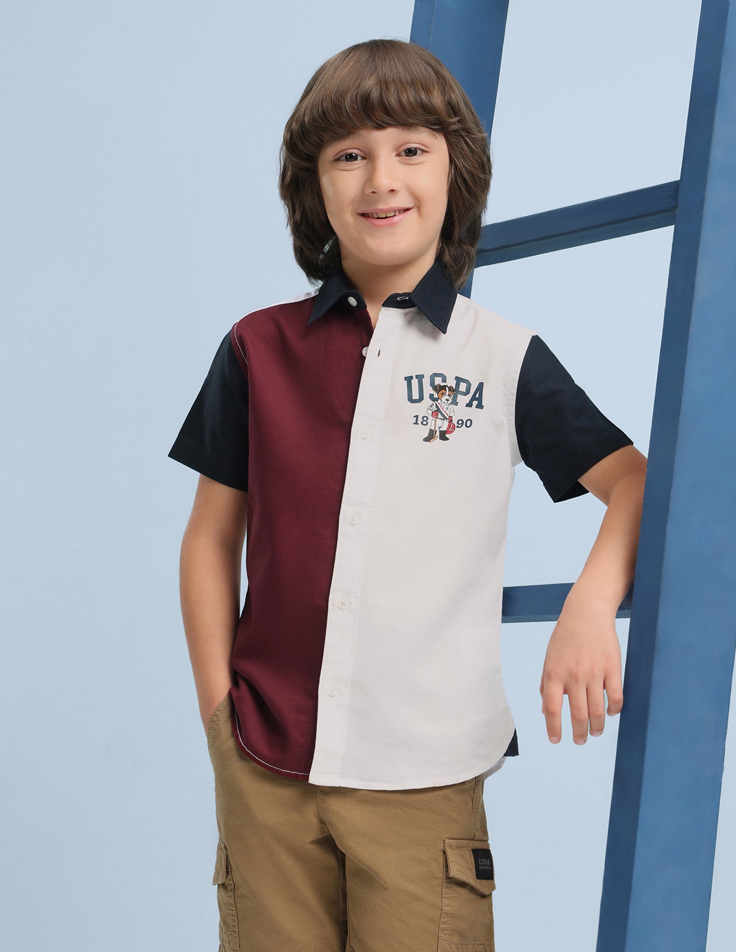 Colourblocked Oxford Shirt Maroon - U.S. Polo Assn. India | Large