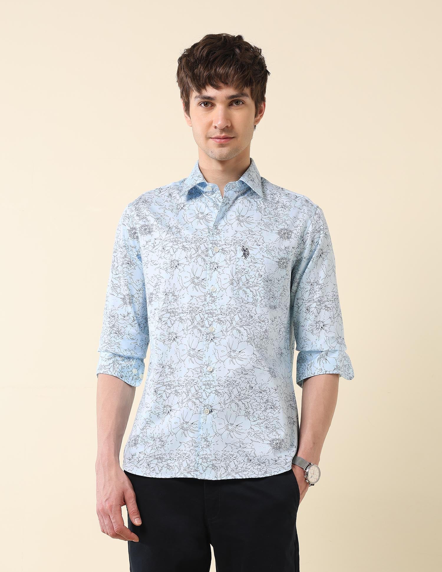 Floral Printed Satin Shirt