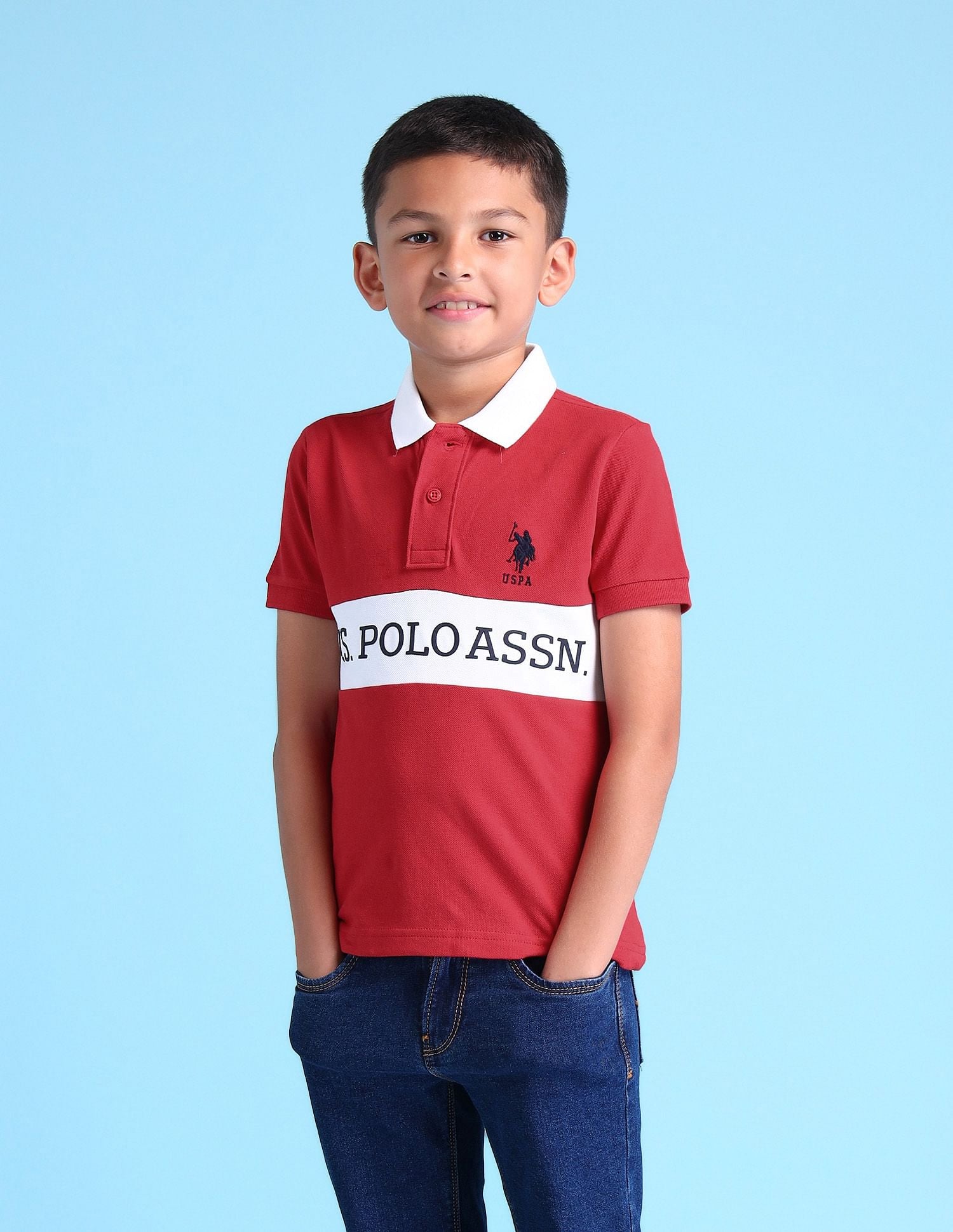 Boys Brand Printed Polo Shirt