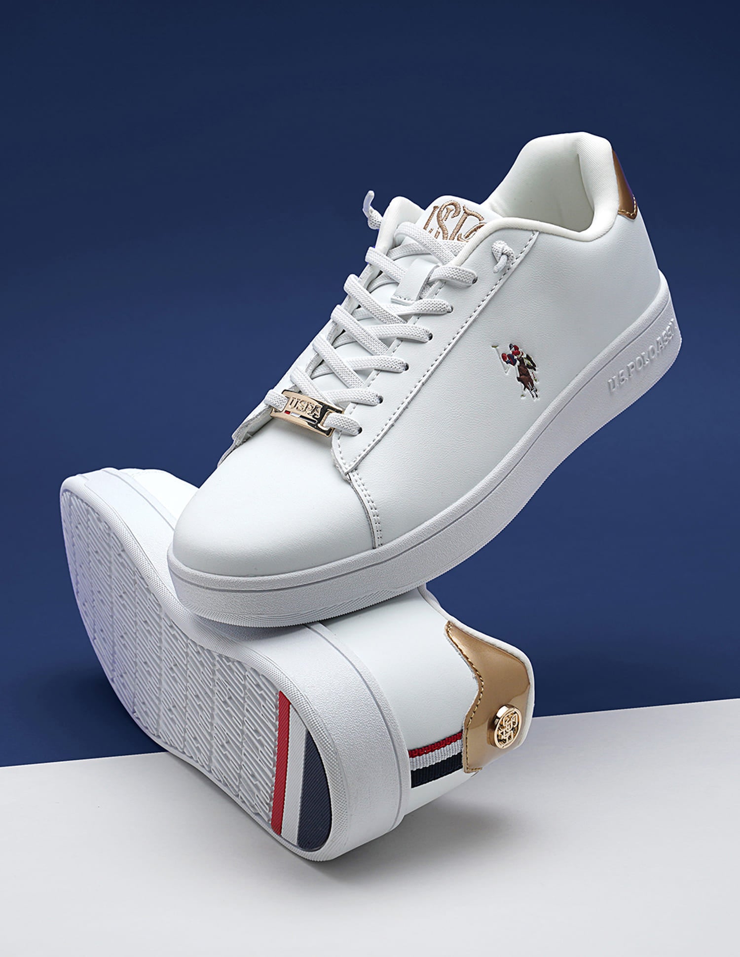 Women Metallic Logo Rylee 2.0 Sneakers Off-White - U.S. Polo Assn. India | Large