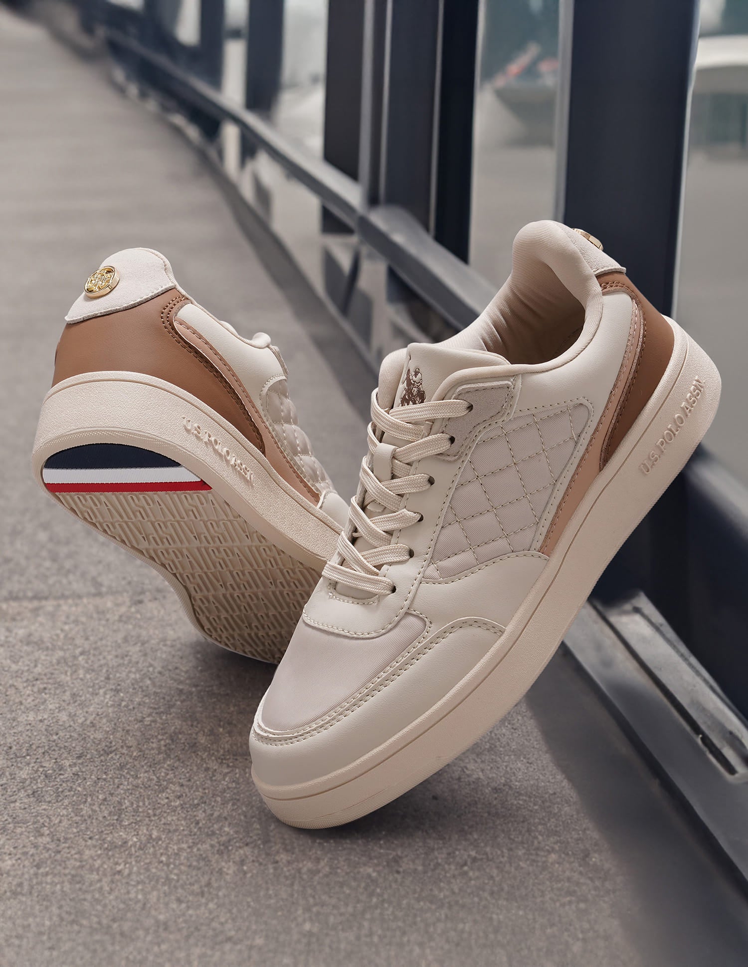 Sophie 2.0 Nude Quilting Detail Sneakers Shoes Nude - U.S. Polo Assn. India | Large