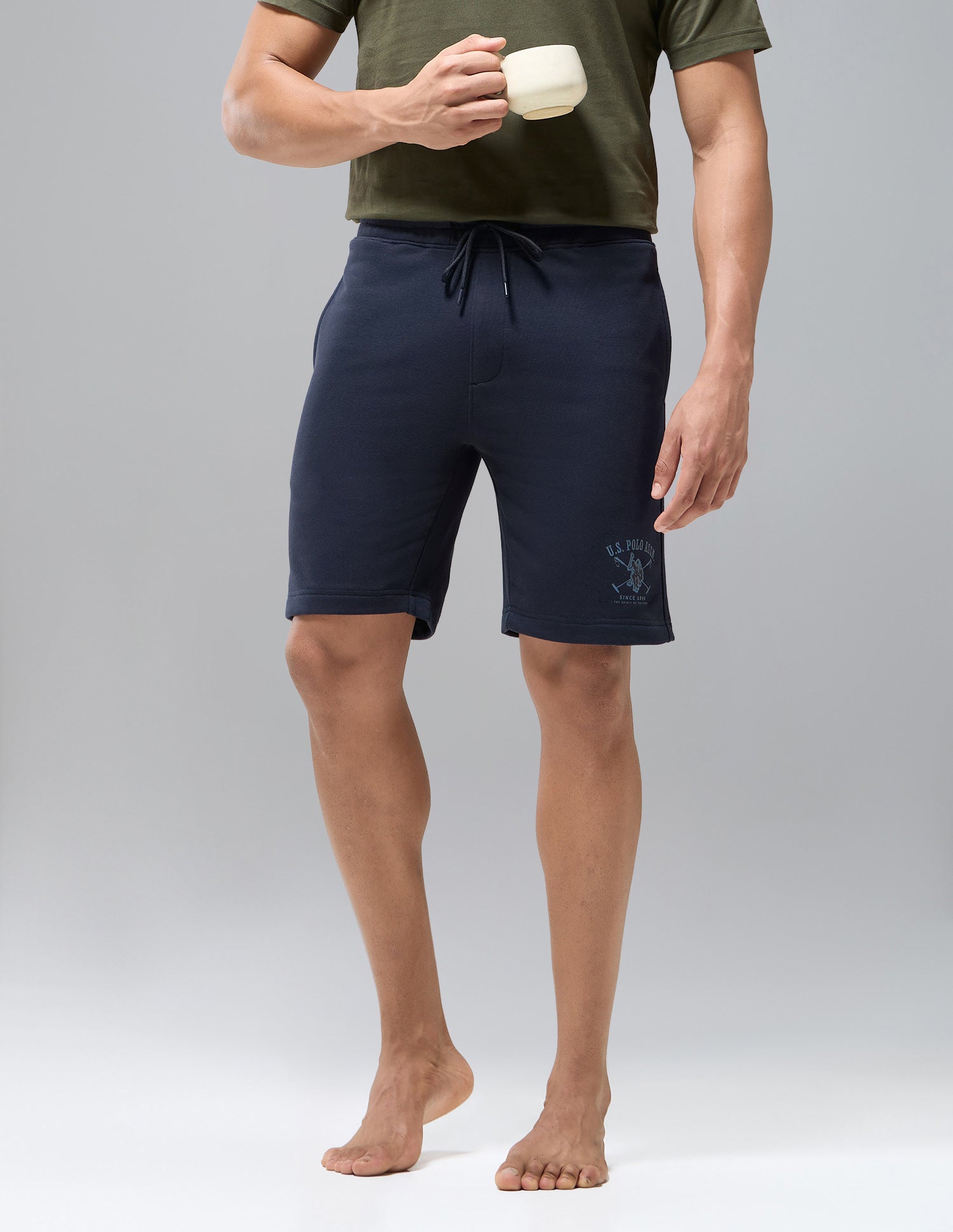 Cotton Rich OES13 Terry Lounge Shorts Navy - U.S. Polo Assn. India | Large