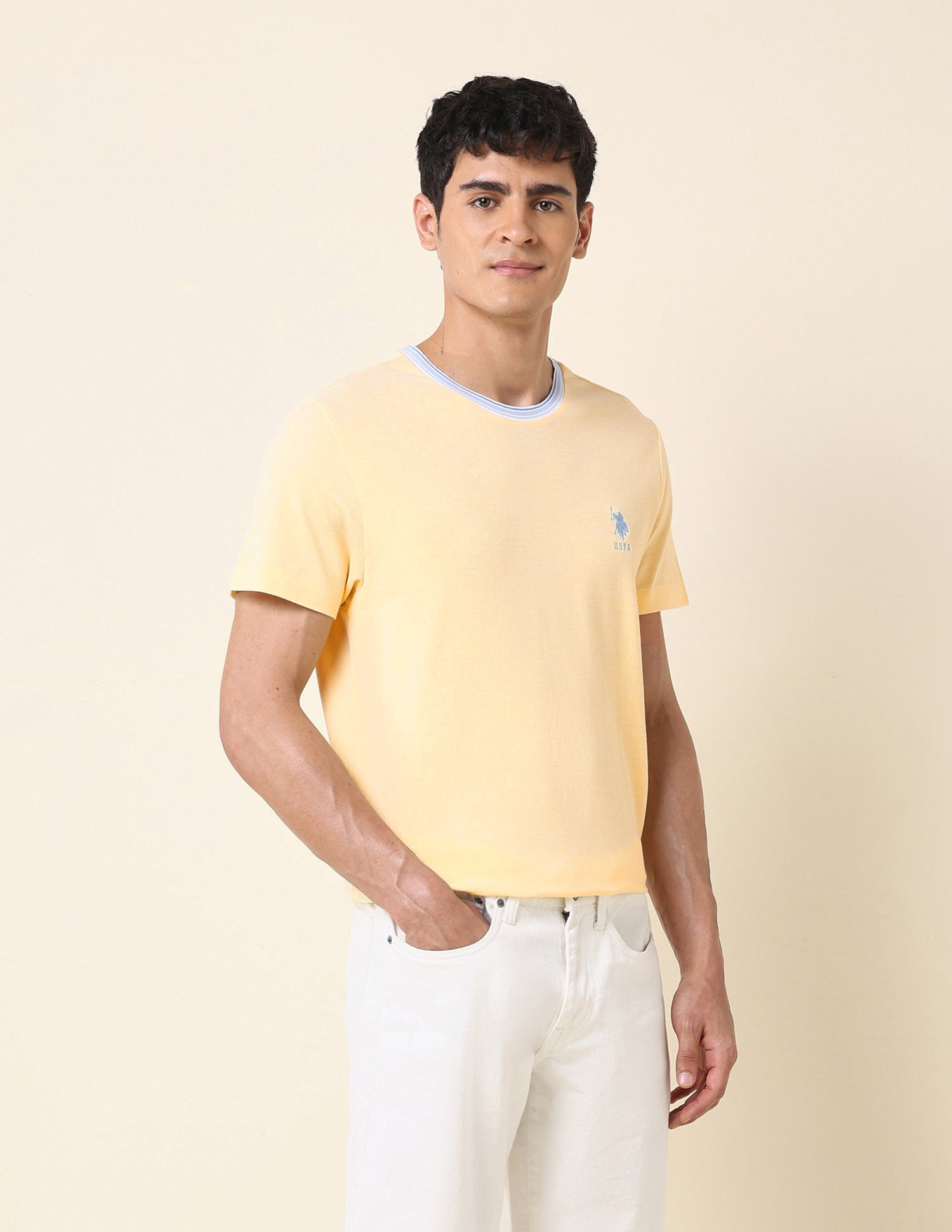 Slim Fit Summer Splash T-Shirt Yellow - U.S. Polo Assn. India | Large