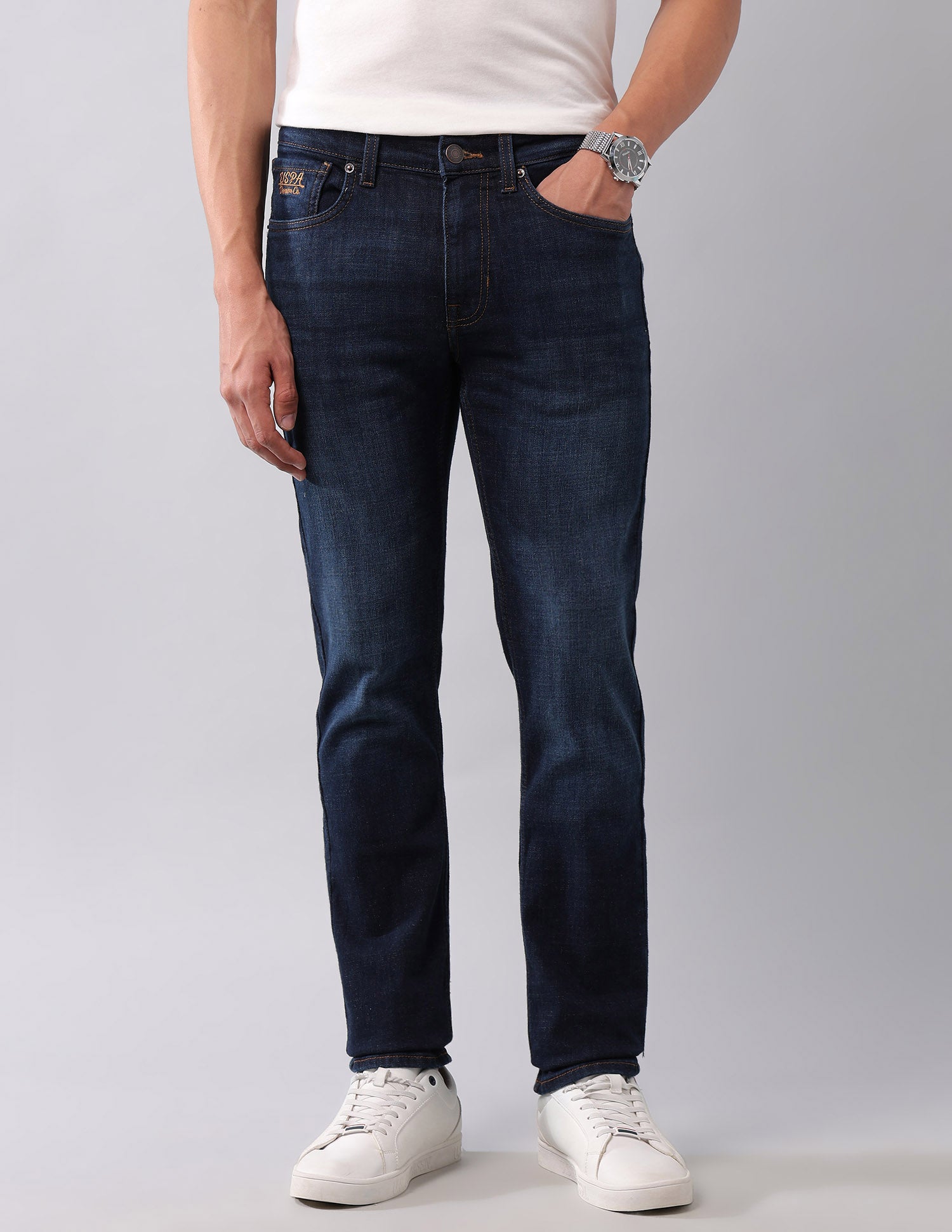 Regallo Skinny Fit Blue Jeans Dark Blue - U.S. Polo Assn. India | Large