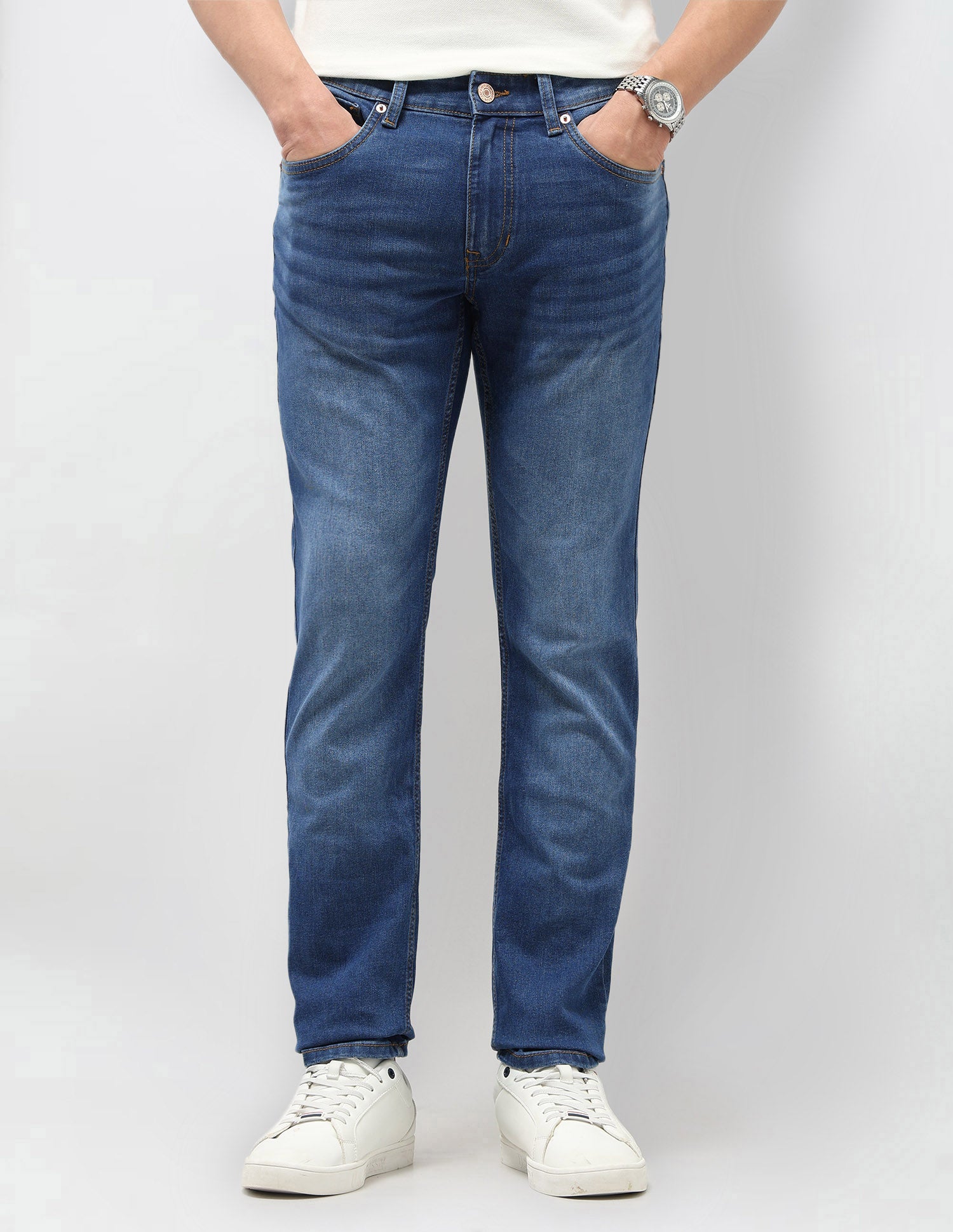 Brandon Slim Tapered Fit Blue Jeans Blue - U.S. Polo Assn. India | Large