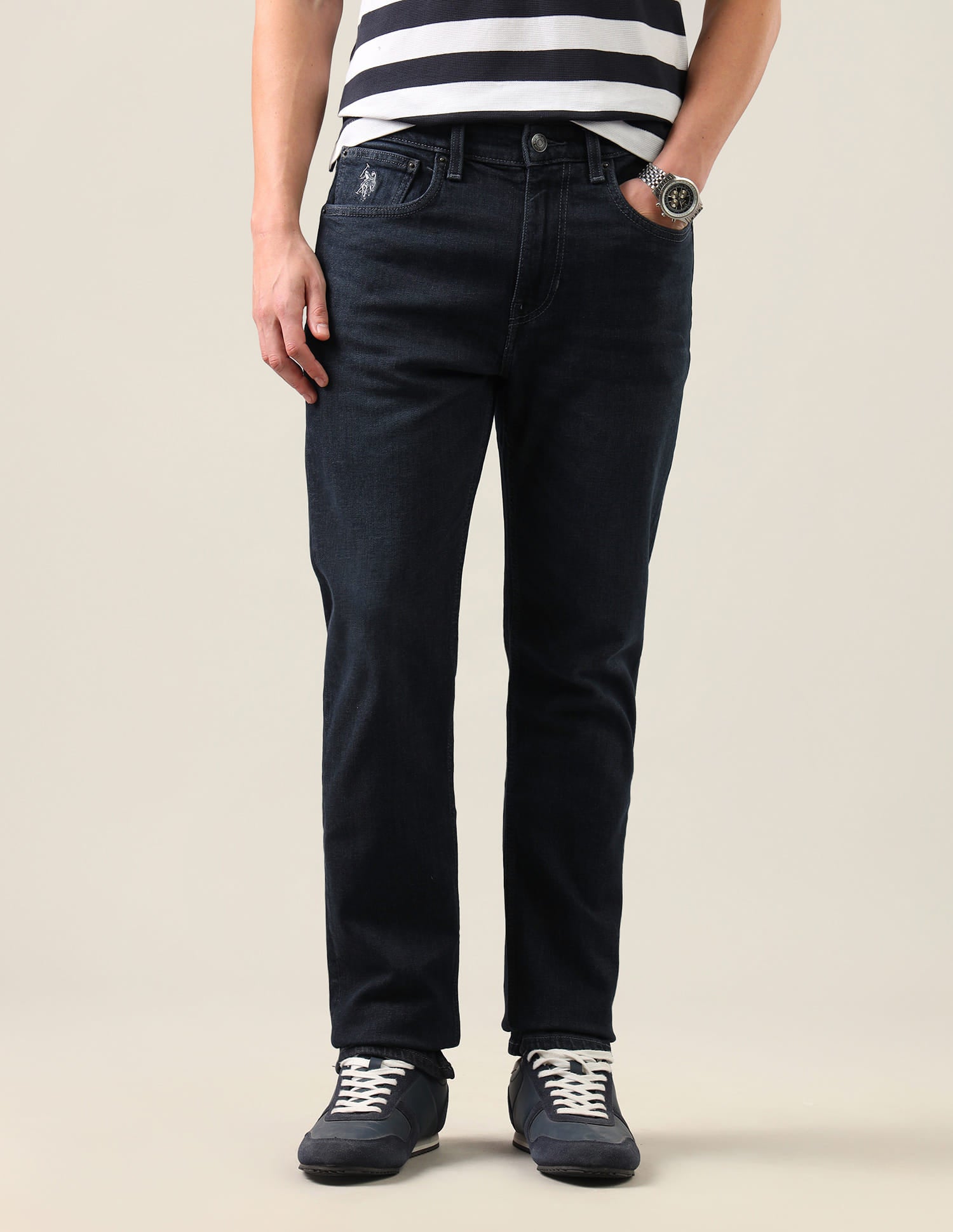 Harold Slim Straight Fit Blue Jeans Blue - U.S. Polo Assn. India | Large
