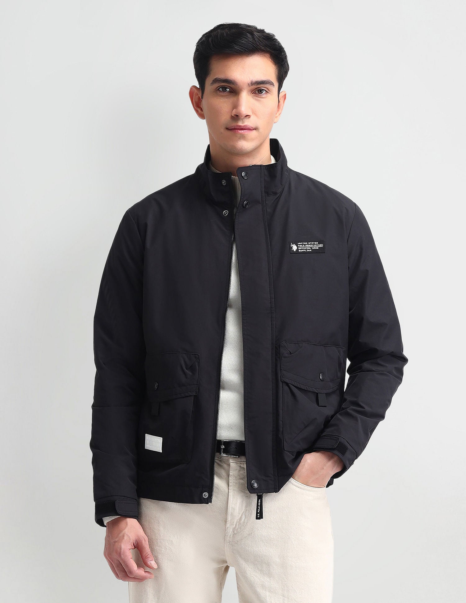 Regular Fit Solid Casual Jacket