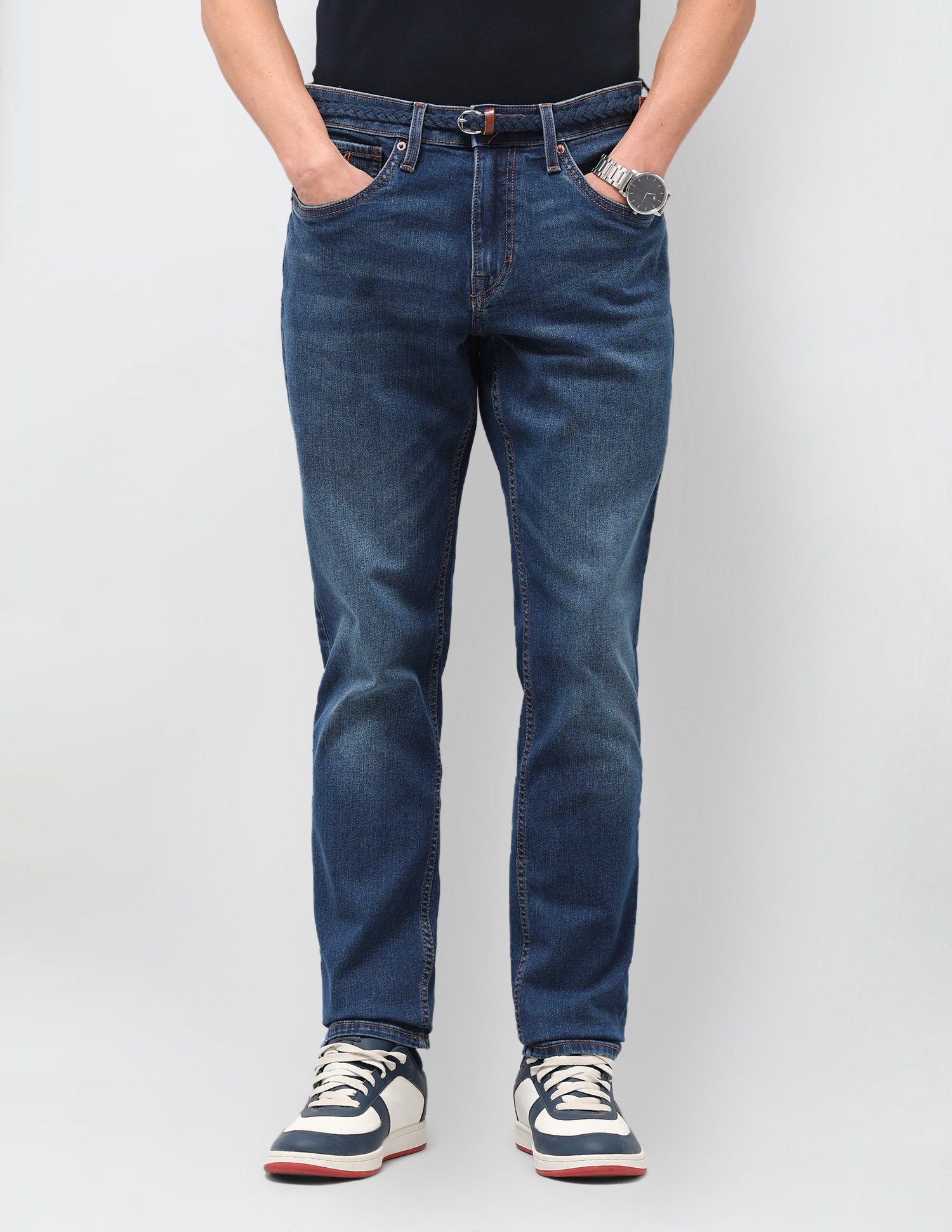 Solid Slim Fit Jeans Blue - U.S. Polo Assn. India | Large