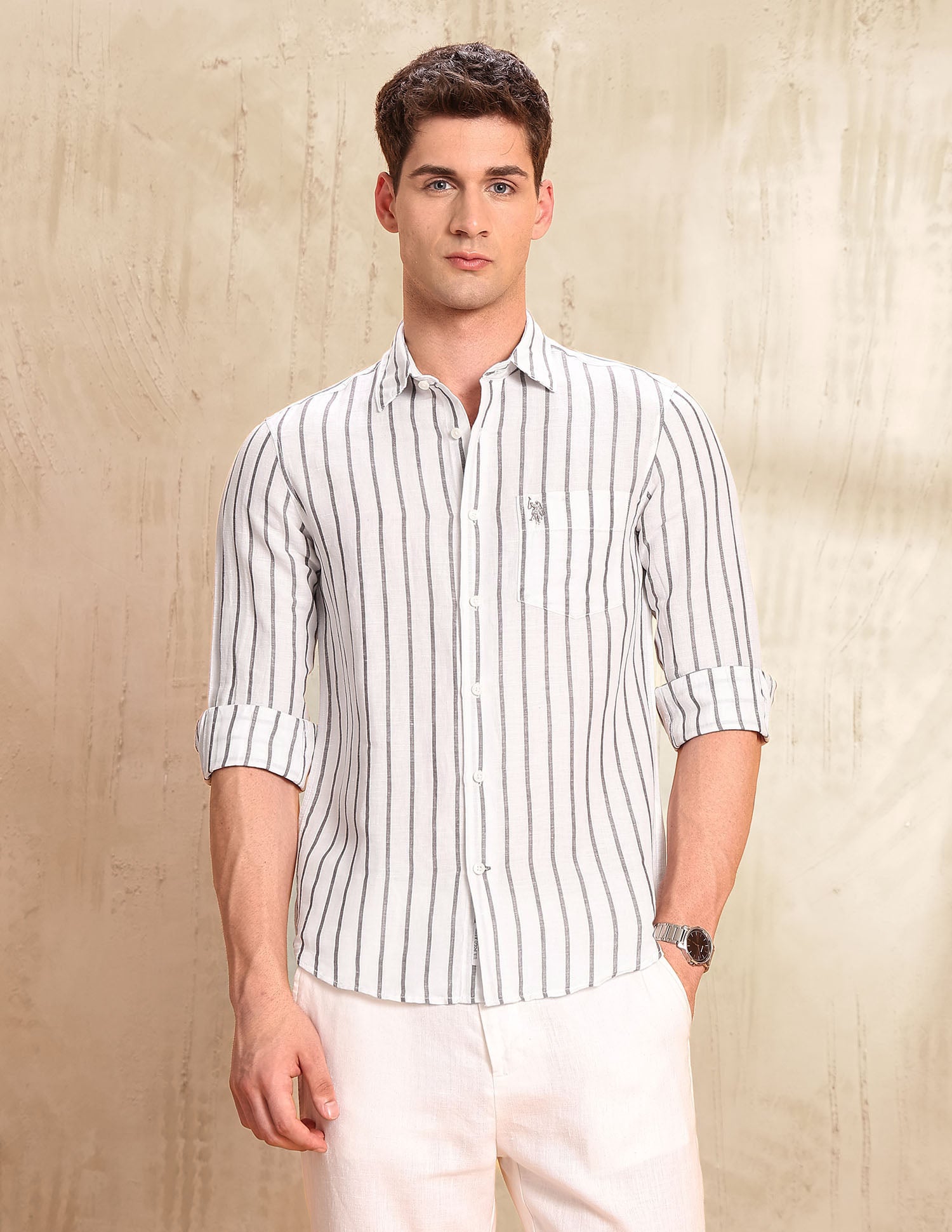 Vertical Striped Tailored Fit Shirt
