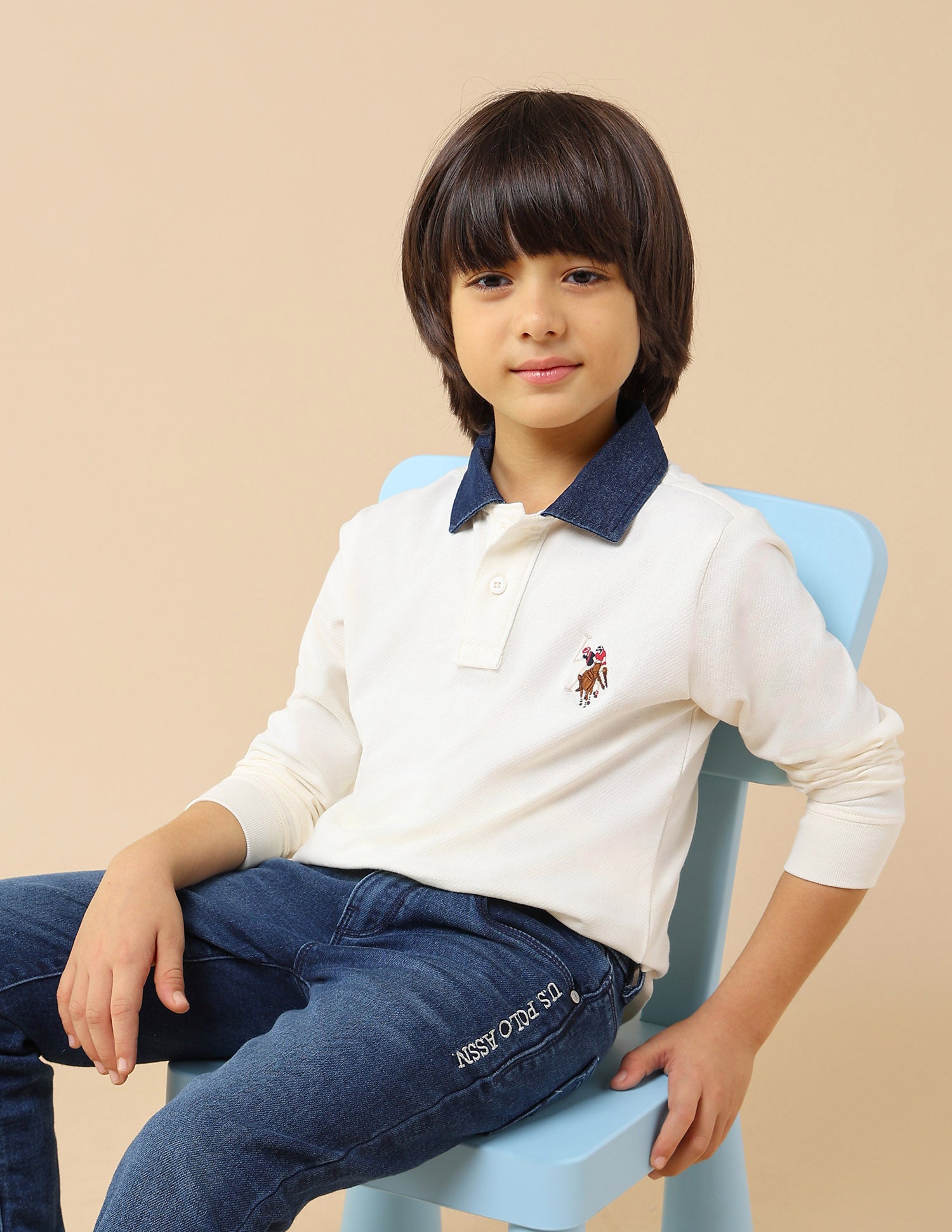 Boys Solid Regular Fit Polo Shirt