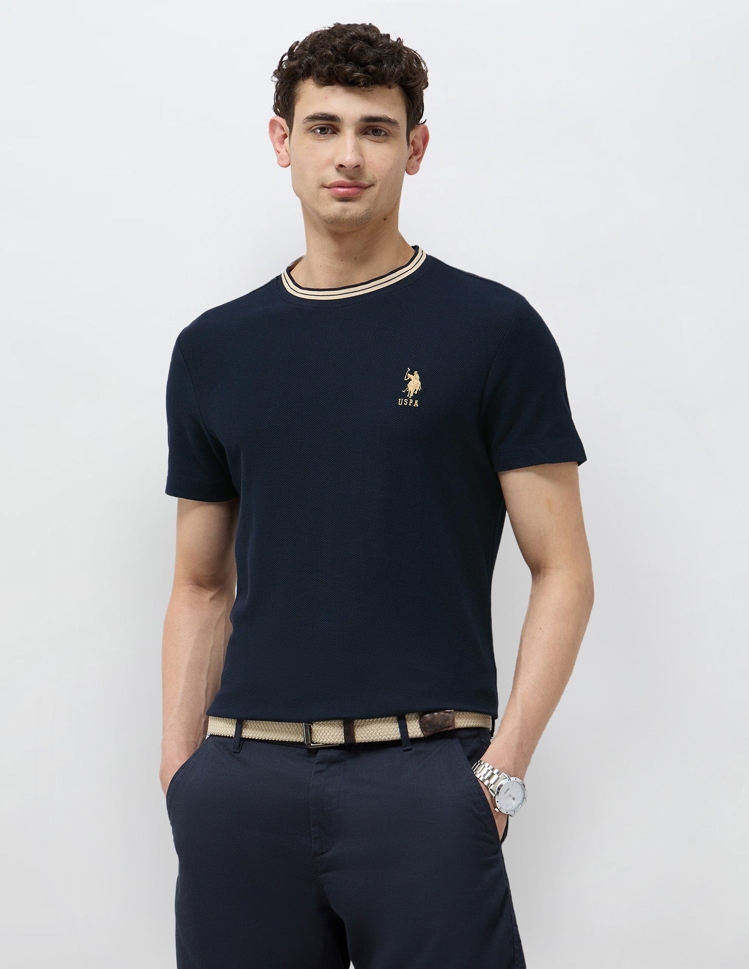 Solid Regular Fit T-Shirt Navy - U.S. POLO ASSN. | Large