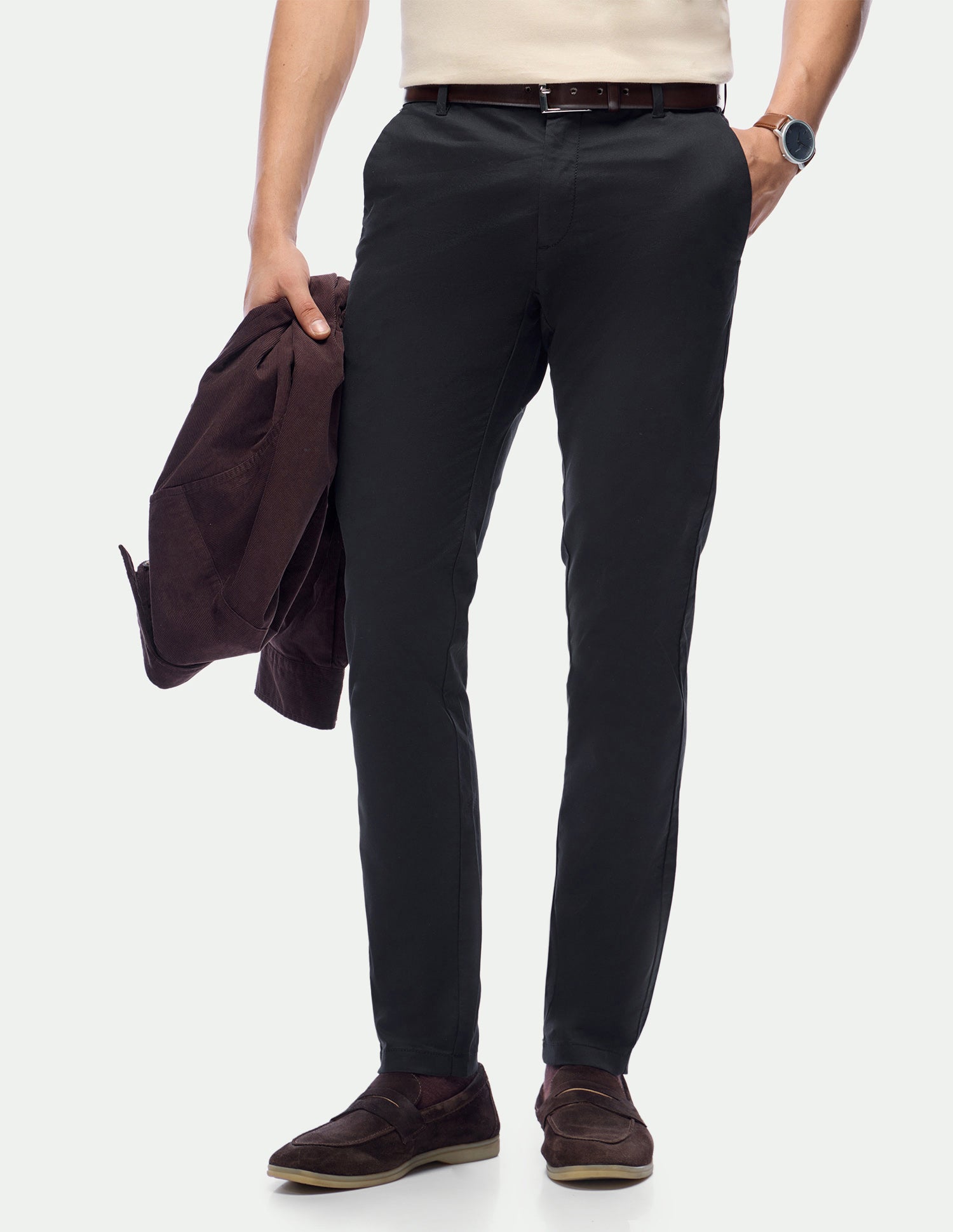 Twill Austin Trim Regular Fit Trousers Black - U.S. Polo Assn. India | Large