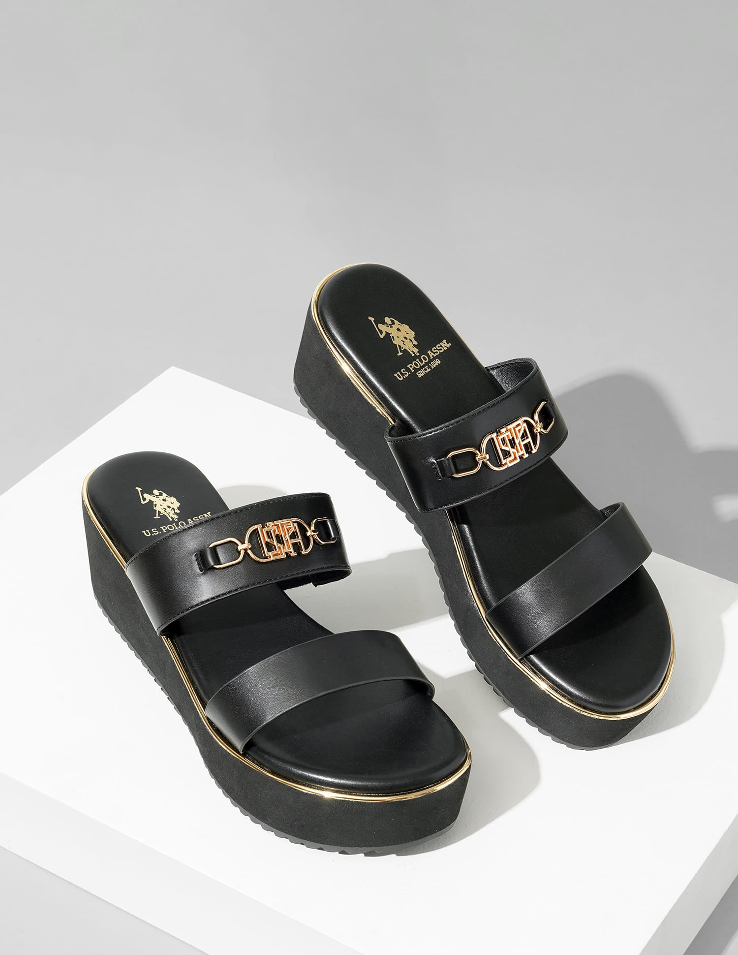 Elettra Black Lightweight Wedges Black - U.S. Polo Assn. India | Large