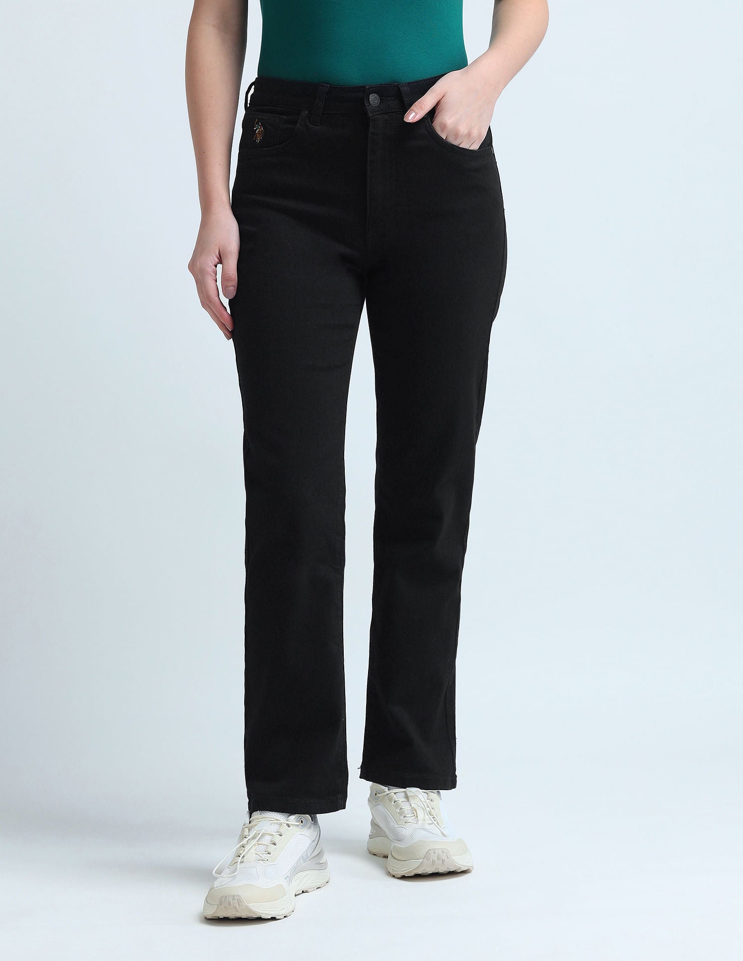 Straight Fit Black Jeans